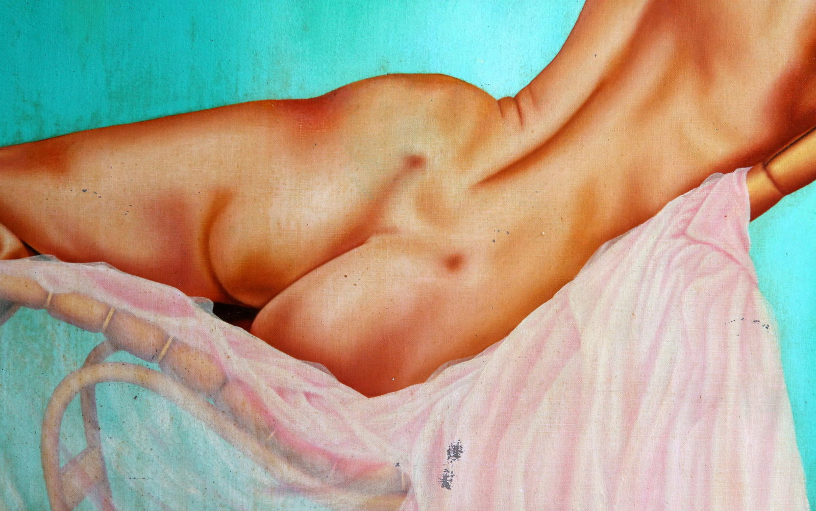 C.1960 Oil on Canvas Nude Painting of Actress Diane Webber - 2