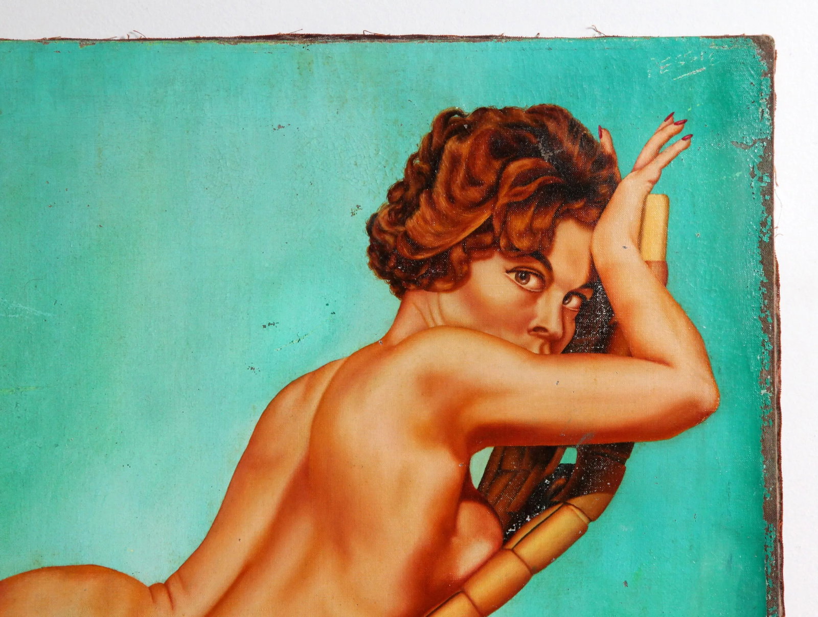 C.1960 Oil on Canvas Nude Painting of Actress Diane Webber - 3