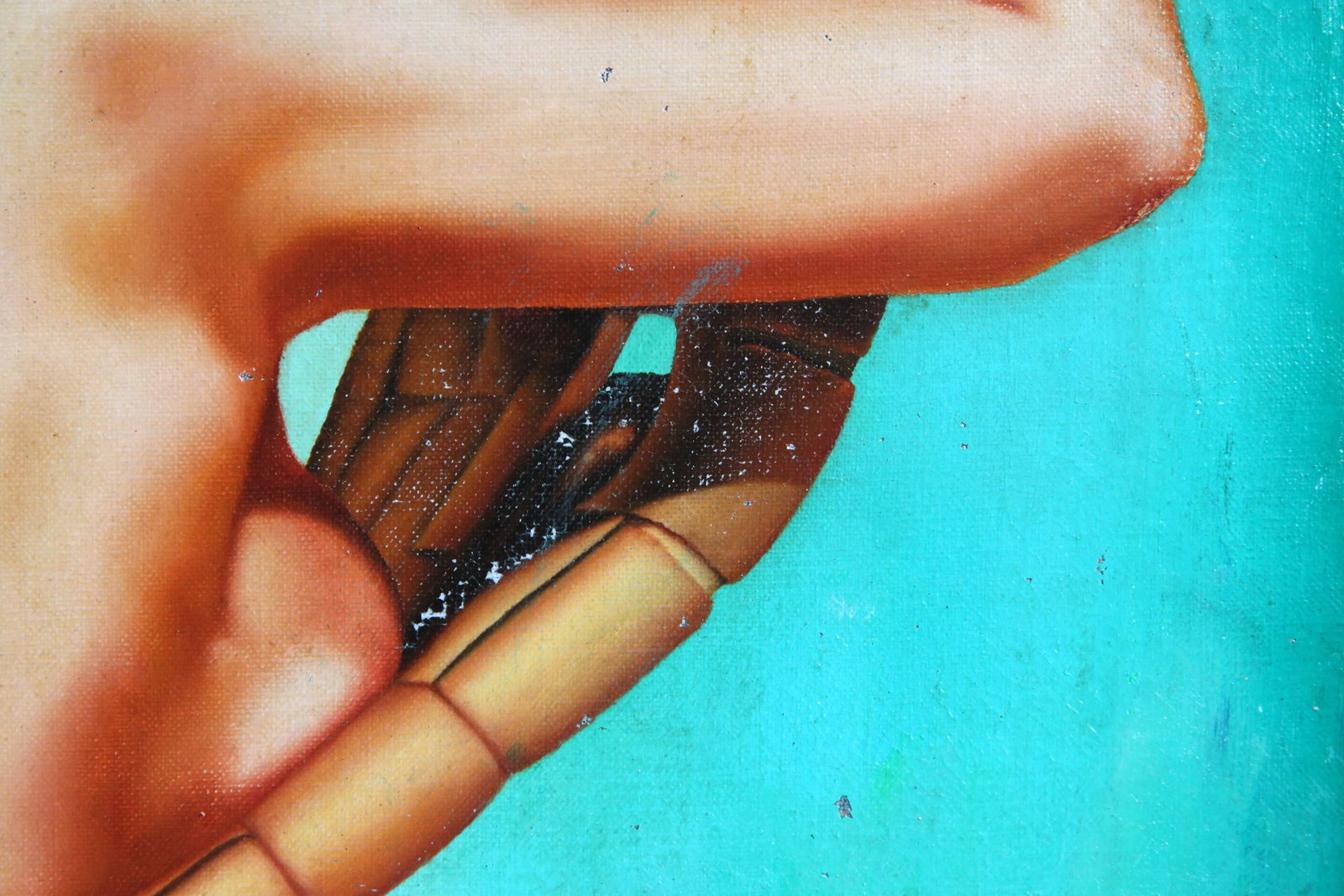 C.1960 Oil on Canvas Nude Painting of Actress Diane Webber - 7