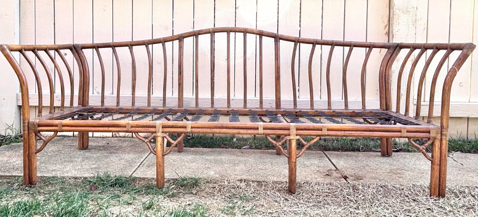1960s Vintage Bamboo Sofa and Loveseat Frames With Cushions - 2