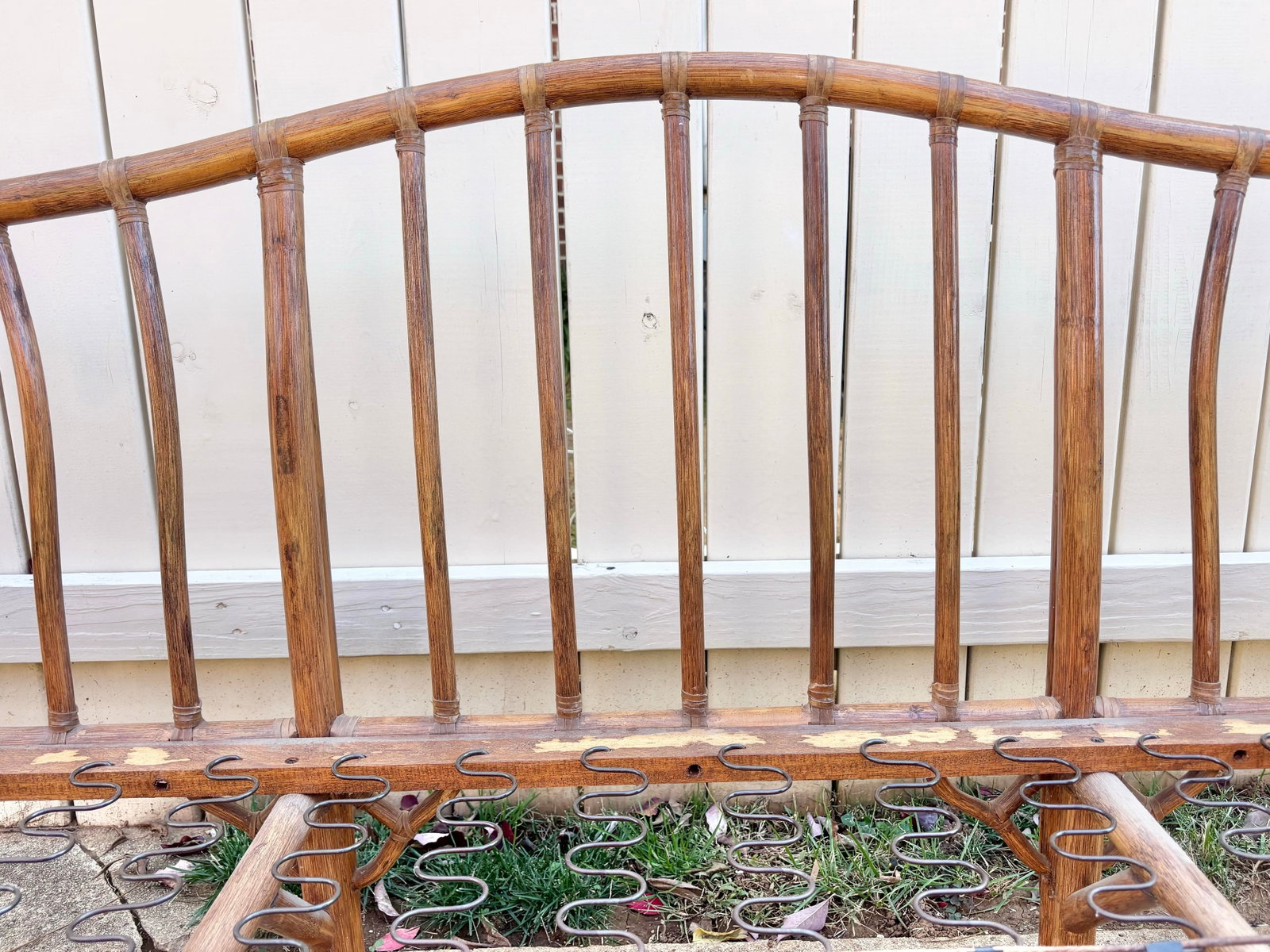 1960s Vintage Bamboo Sofa and Loveseat Frames With Cushions - 6