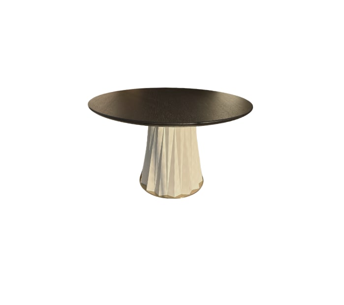 Sculptural Designer Dining Table – Attributed to Baker "Heliodor" Pedestal in Ivory & Gold - 7