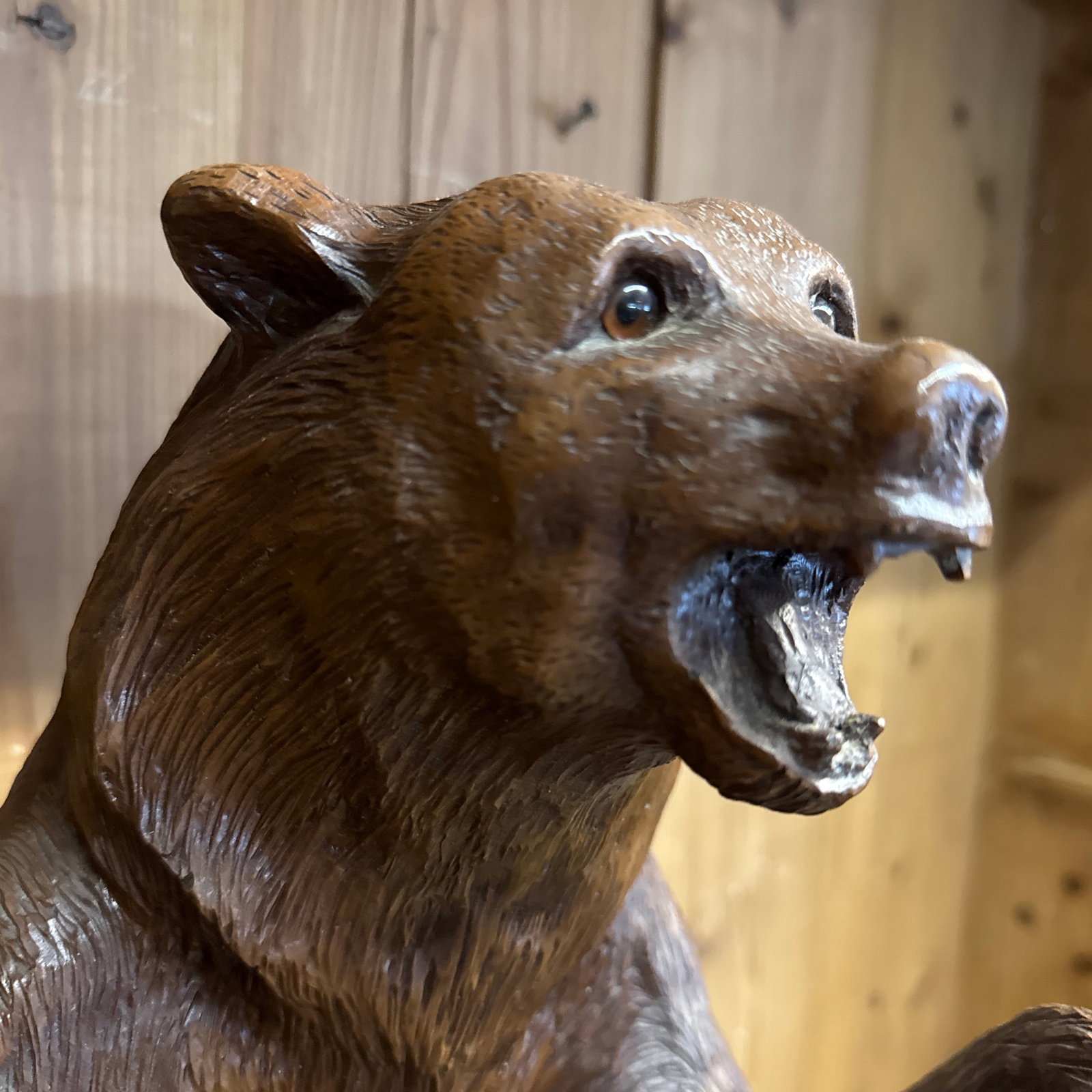 1950s Large Black Forest Standing Bear - 5