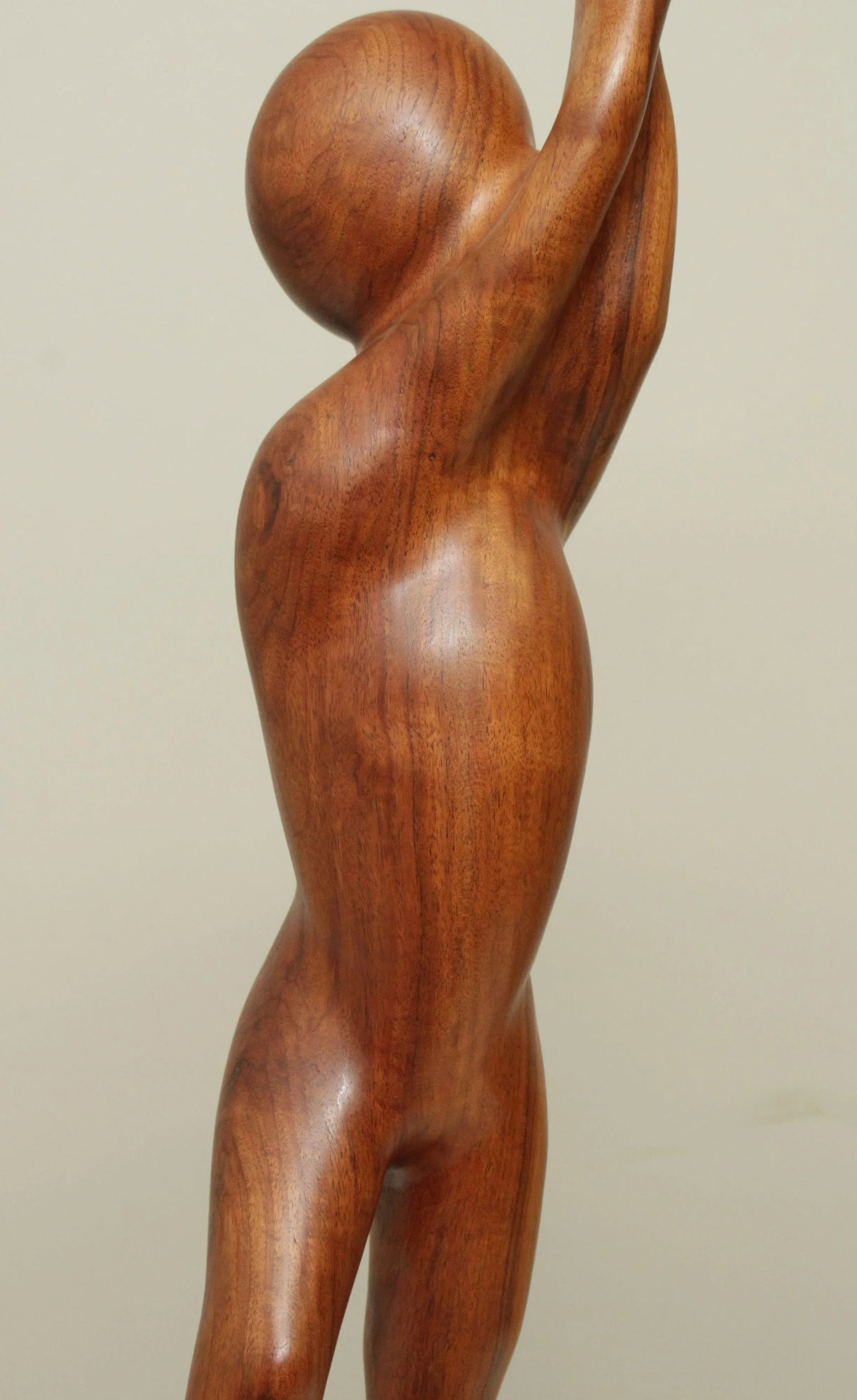 Modern Abstract Figural Carved Walnut Sculpture - 10