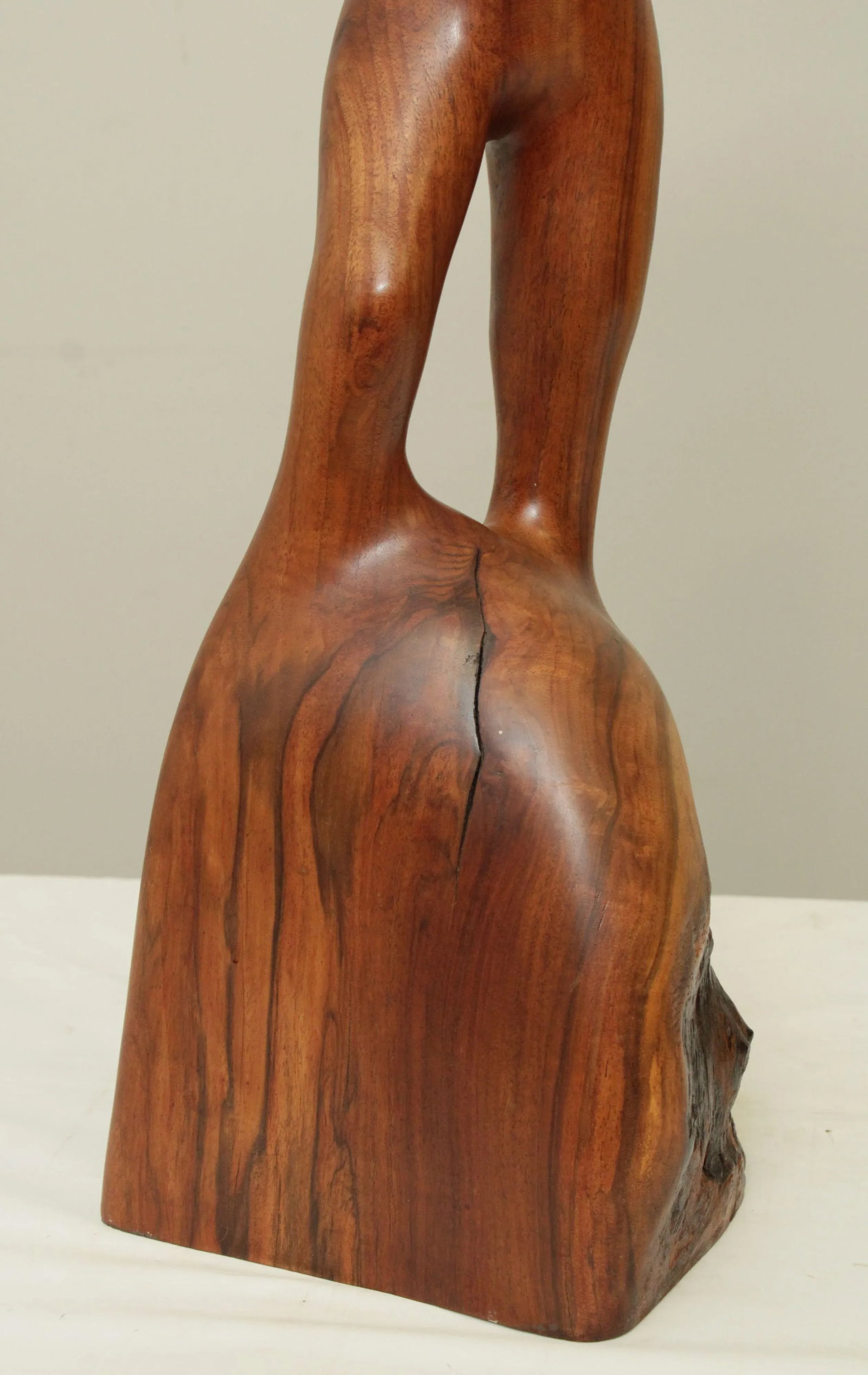 Modern Abstract Figural Carved Walnut Sculpture - 11