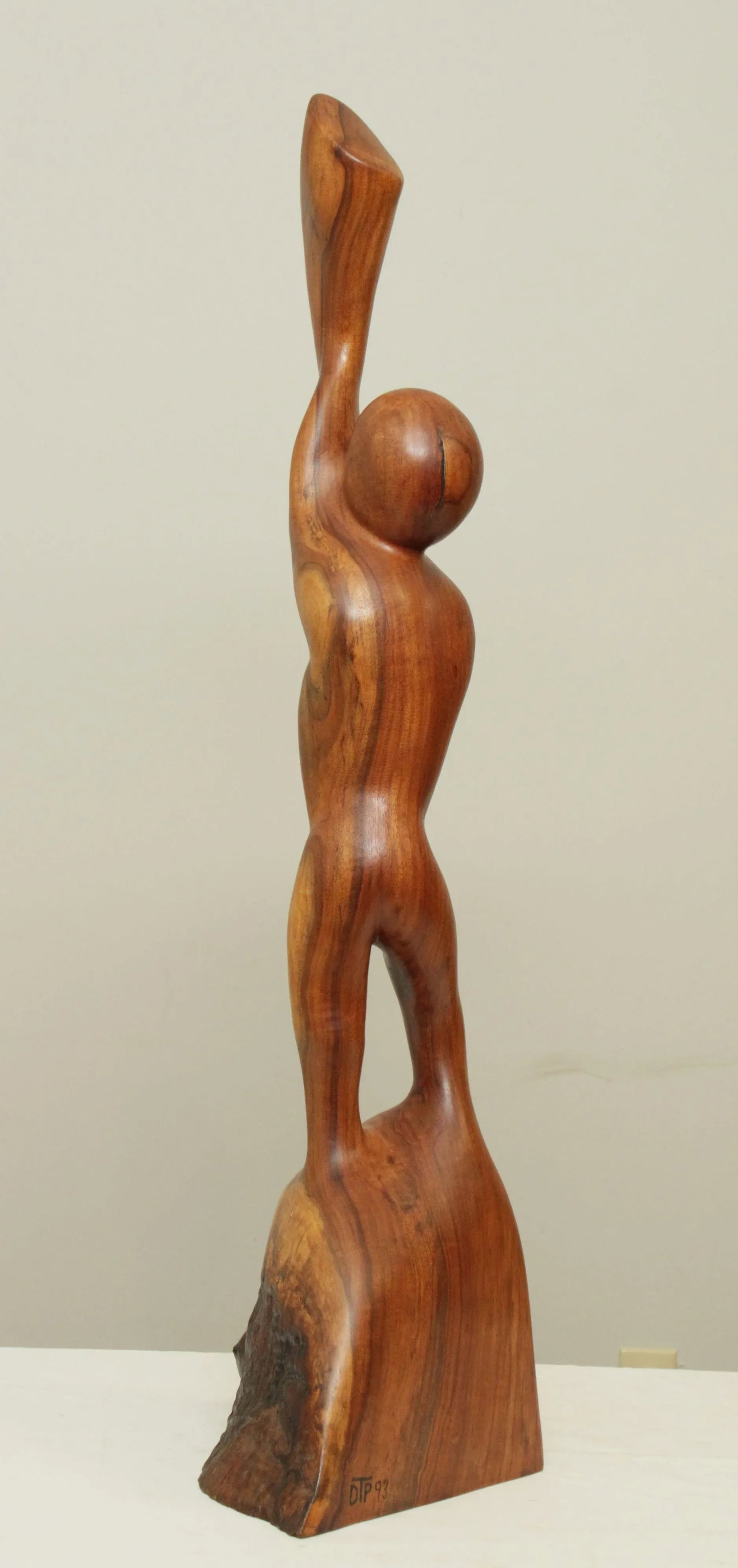 Modern Abstract Figural Carved Walnut Sculpture - 5