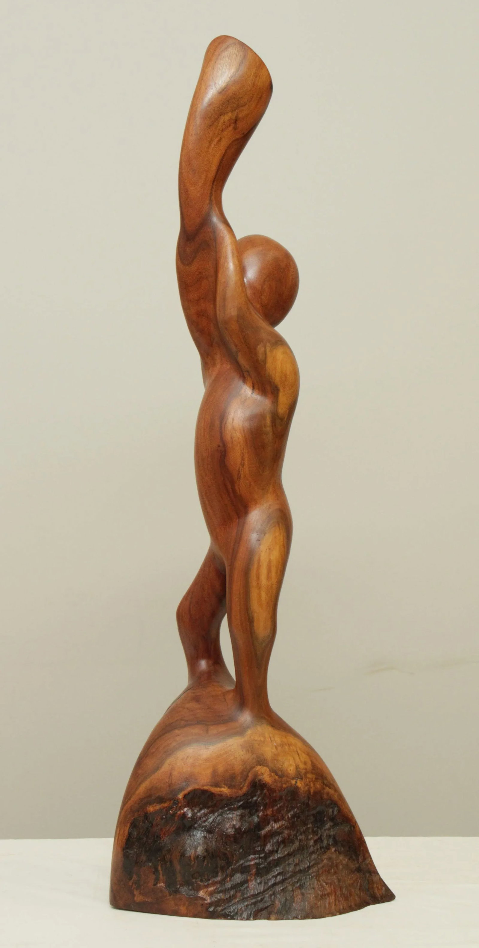 Modern Abstract Figural Carved Walnut Sculpture - 7