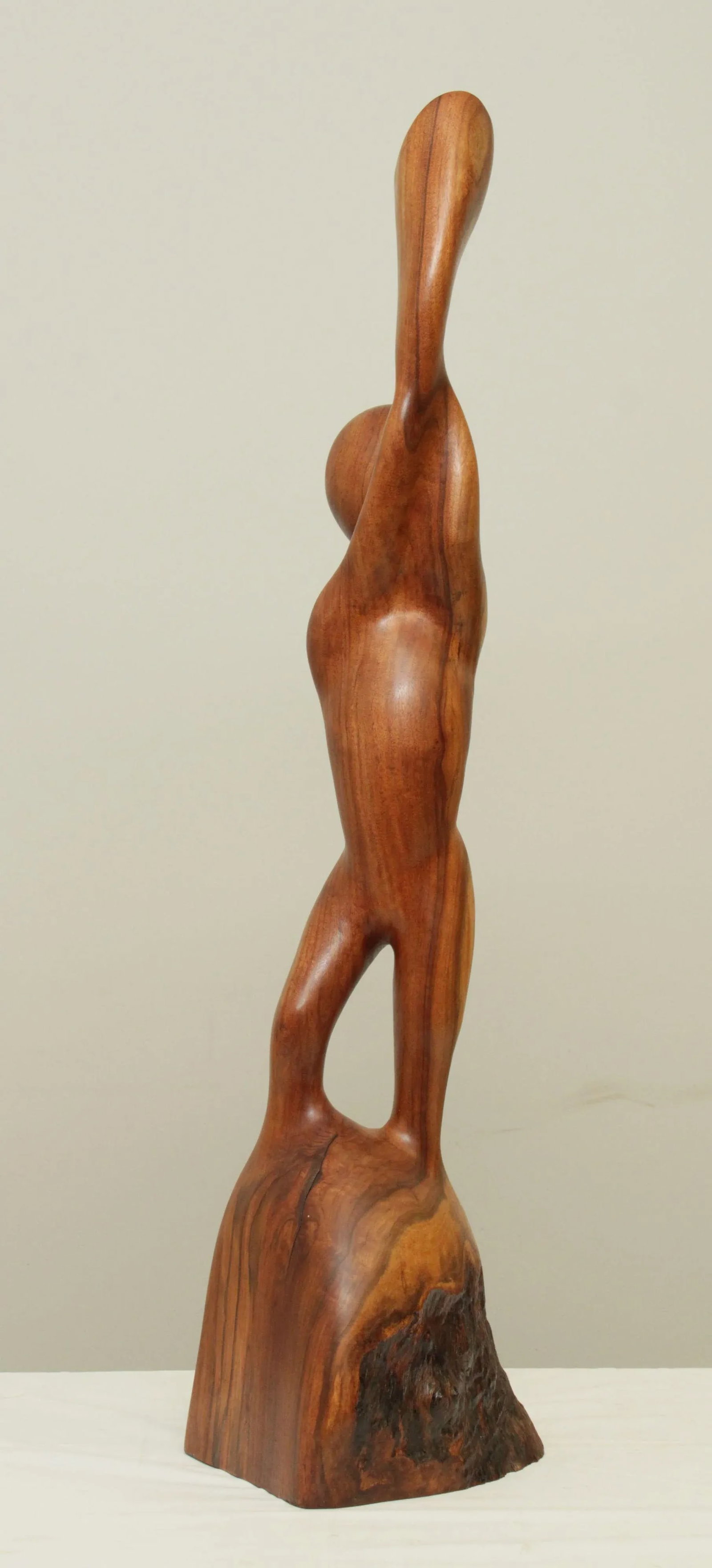 Modern Abstract Figural Carved Walnut Sculpture - 8