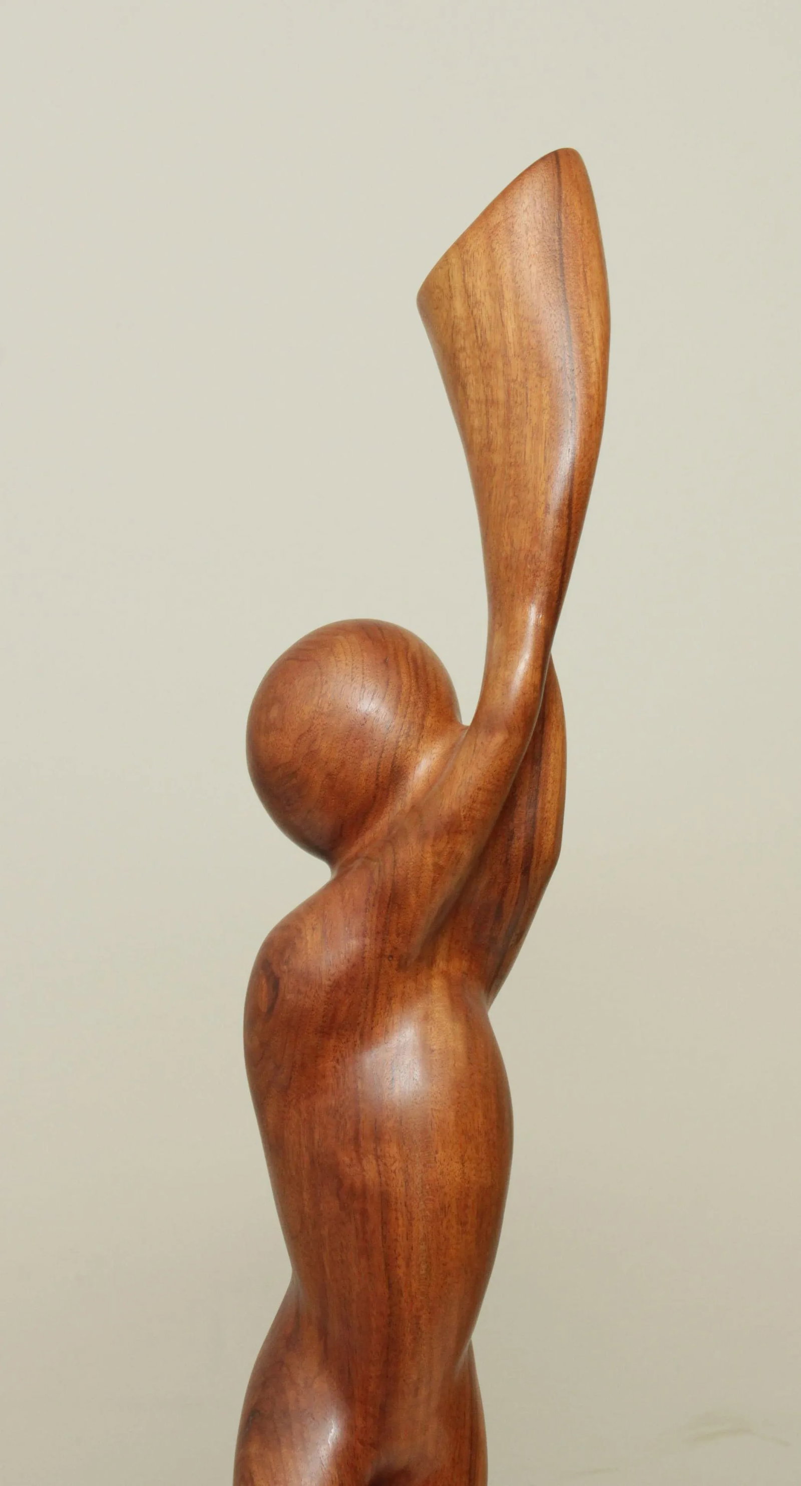 Modern Abstract Figural Carved Walnut Sculpture - 9