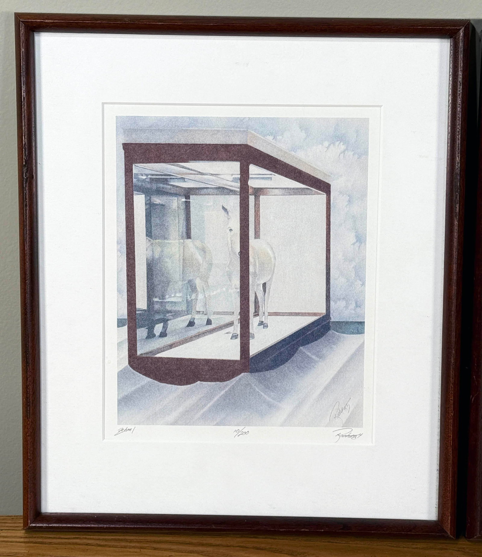 Framed Limited Edition Surrealist Zebra Prints Signed "Rocha '84" - Edition 10/200 - Set of 3 - 2