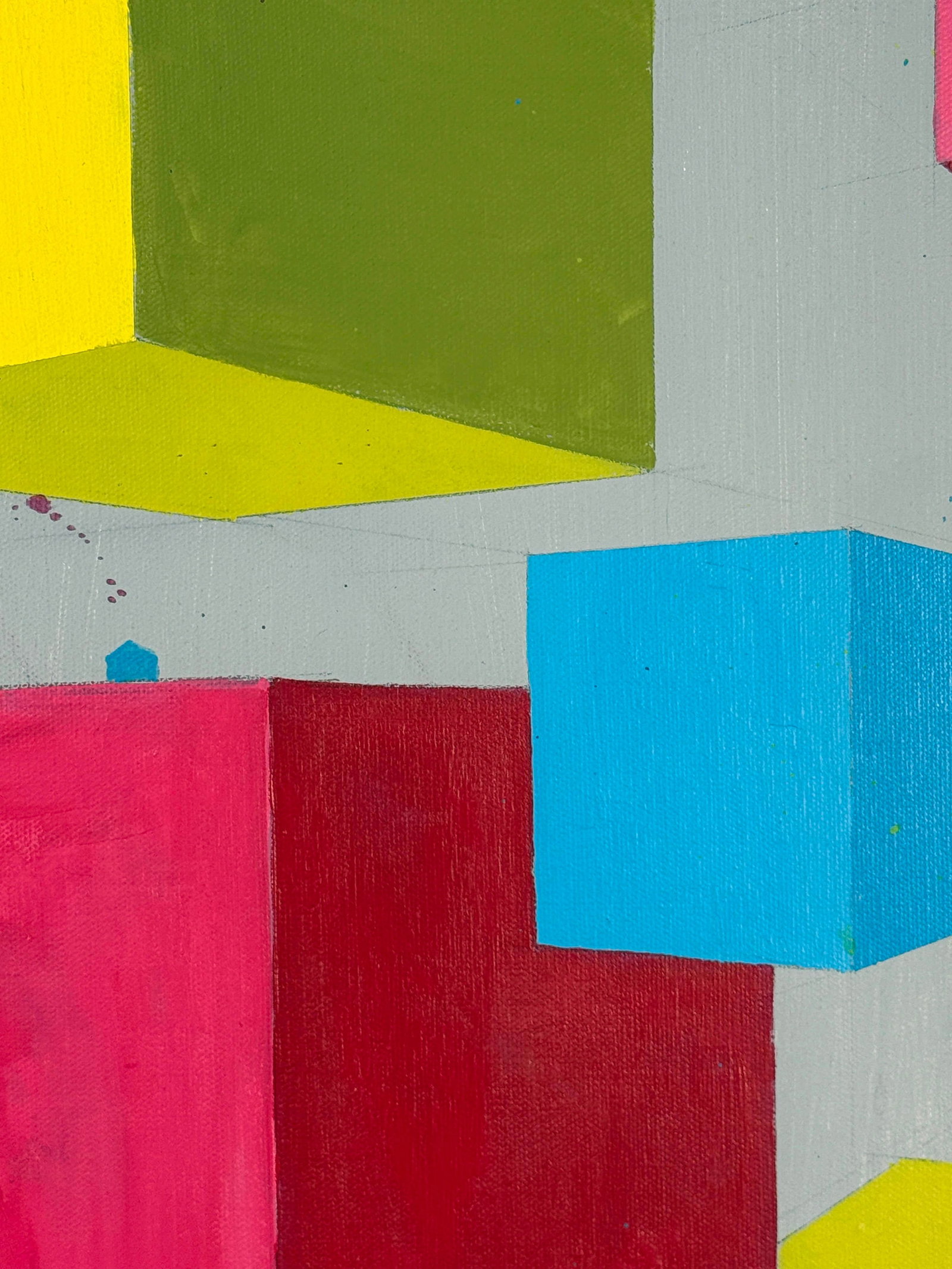 Large Mid Century Modern Geometric Op Art Painting - 3