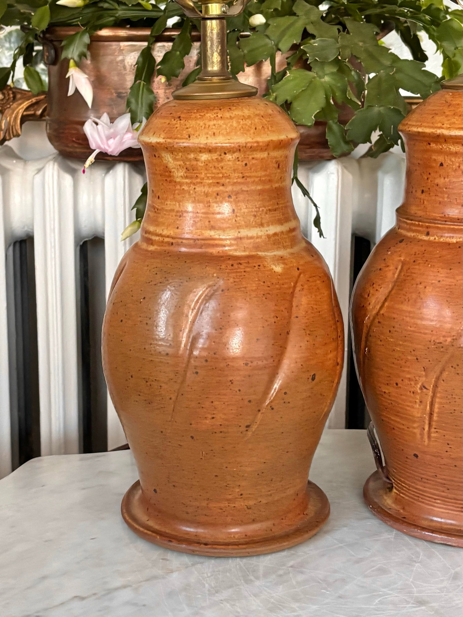 1970s Pair Studio Pottery Lamps - 2