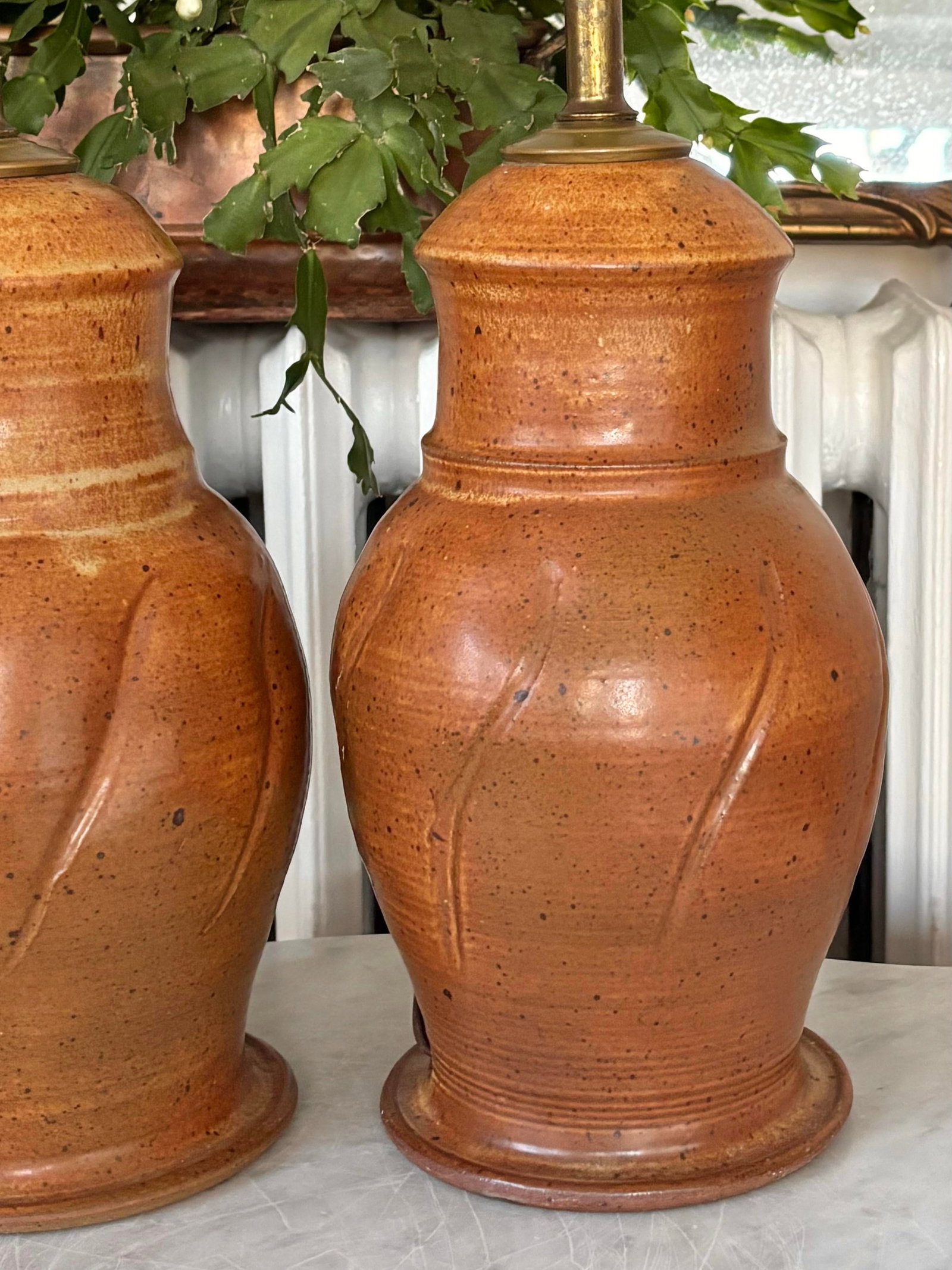 1970s Pair Studio Pottery Lamps - 3