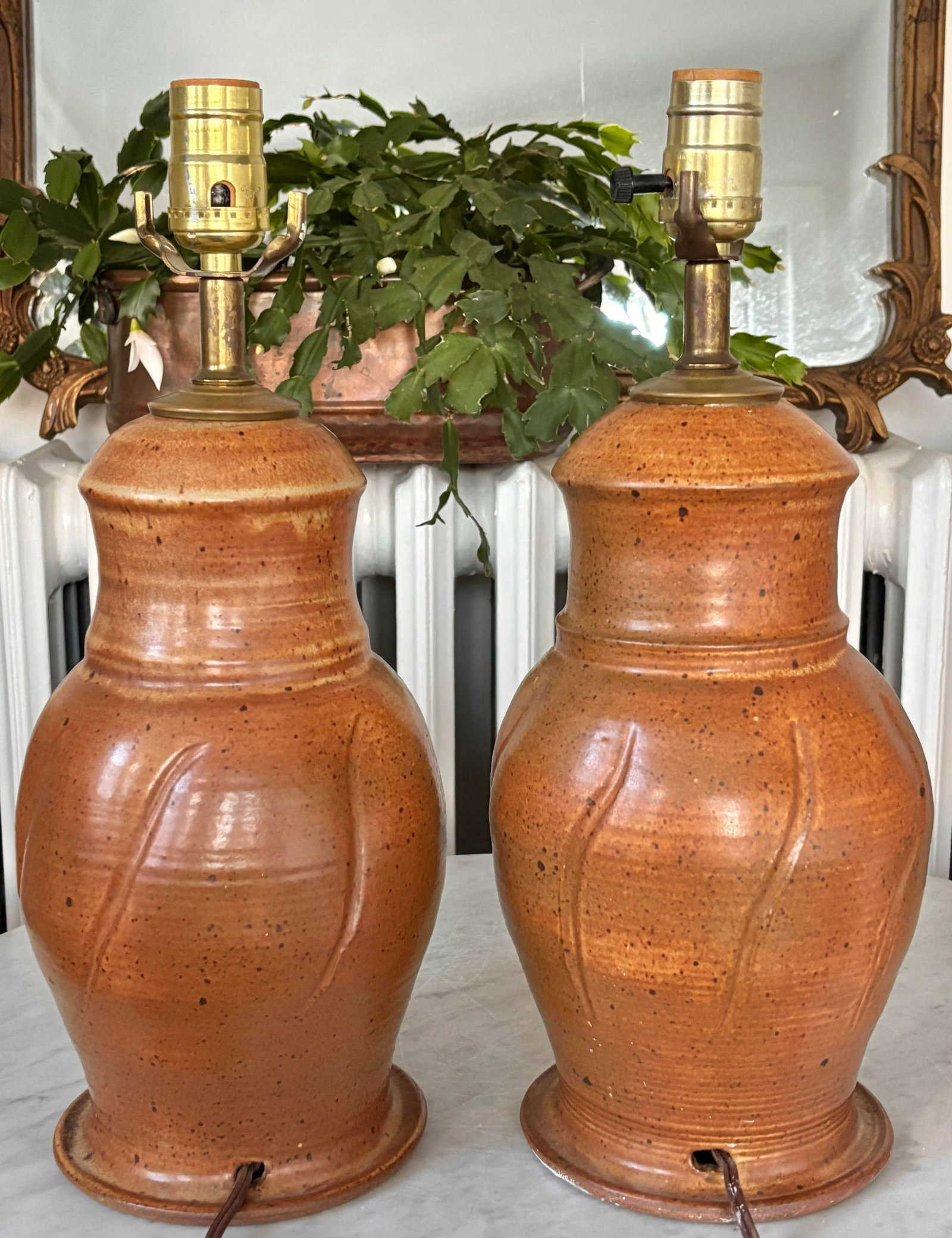 1970s Pair Studio Pottery Lamps - 4