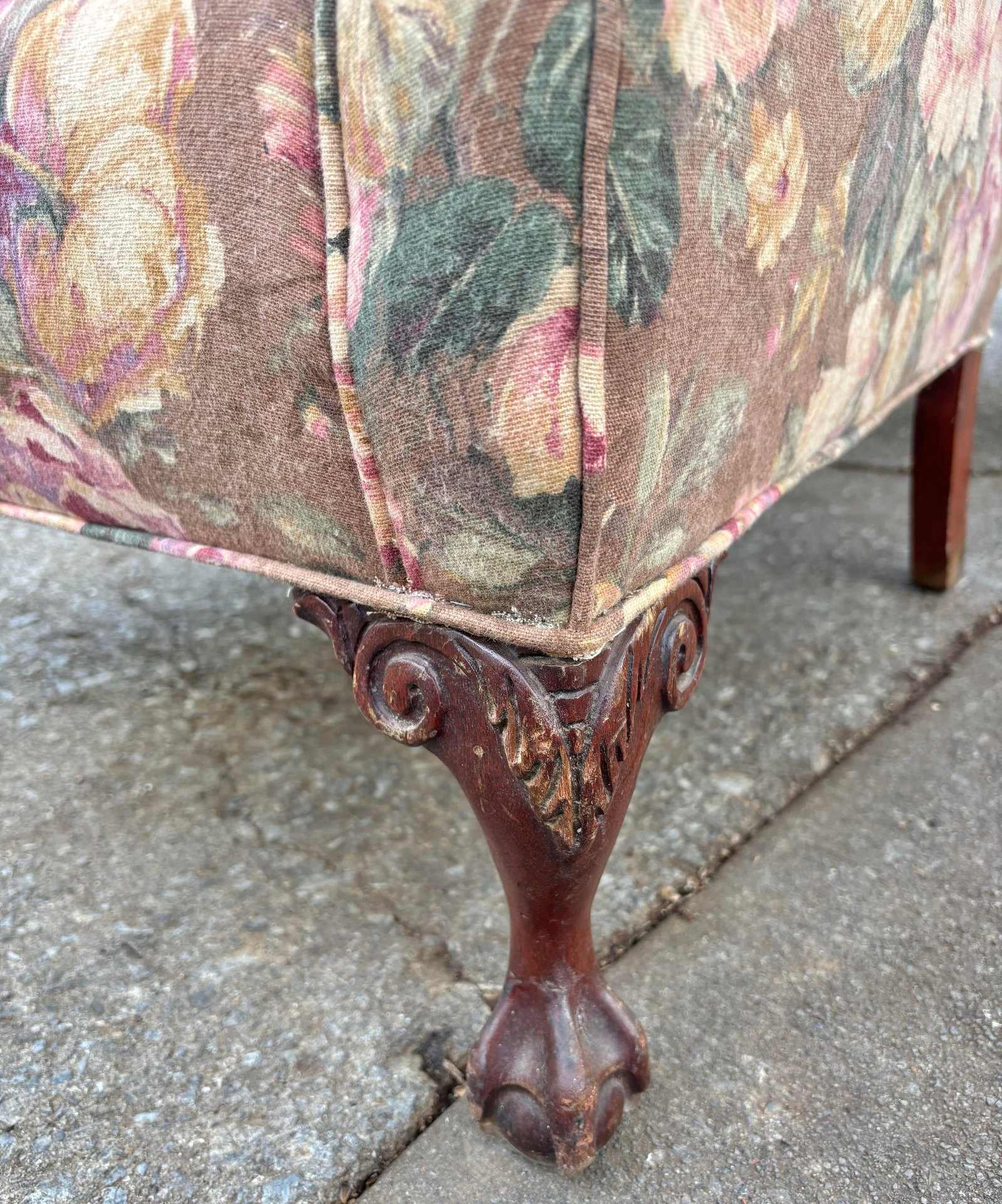 Mid 20th Century French Style Channel Back Upholstered Wing Chairs - A Pair - 10