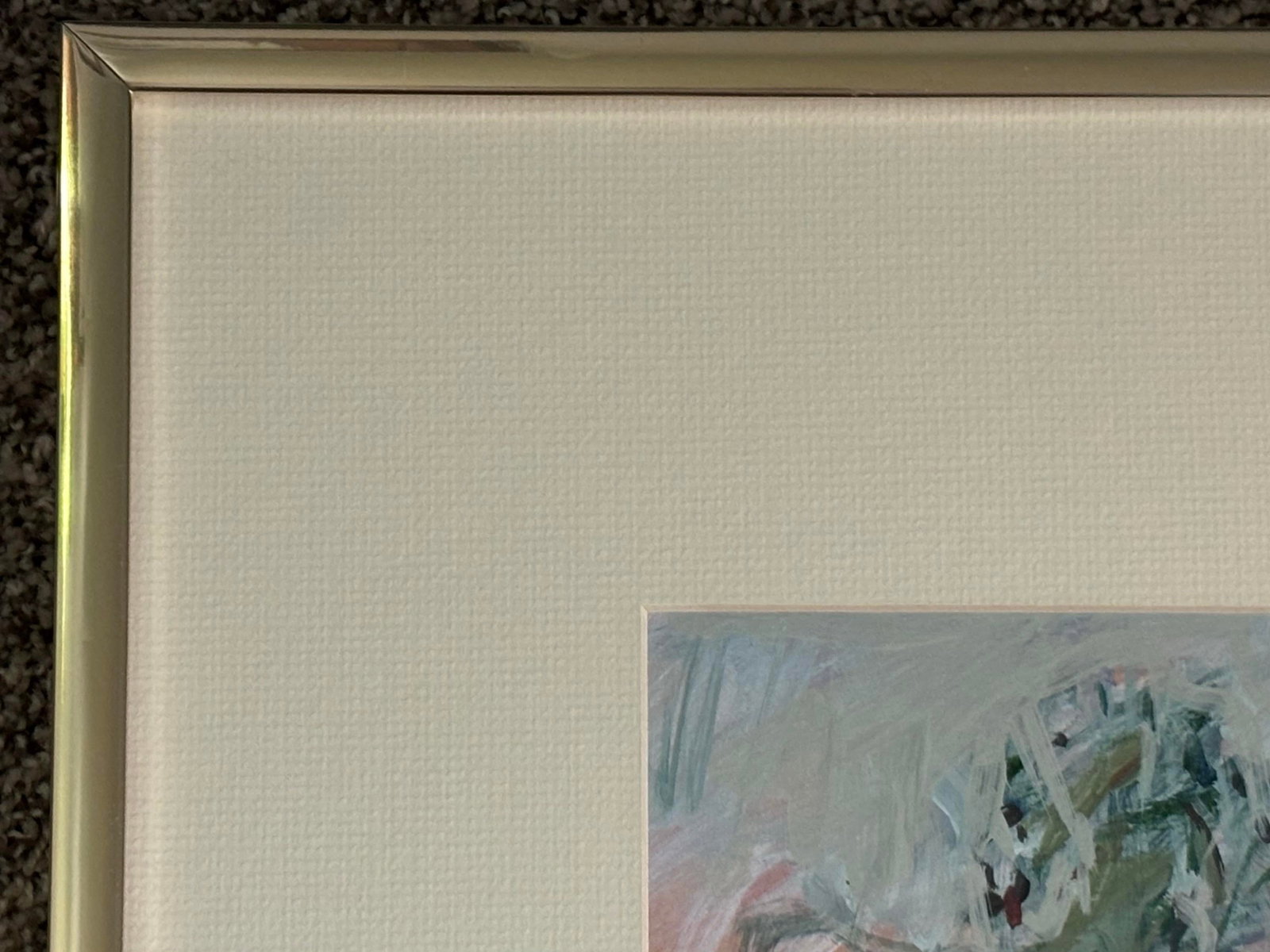 Original Abstract Expressionist Gouache Park Landscape Scene Painting - 8
