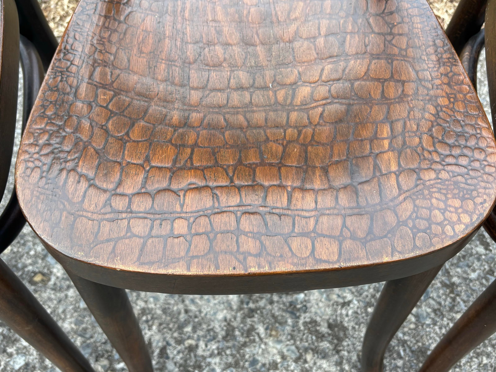 1920s Model 255 Thonet Bentwood Chairs "Crocodile" Pattern, Set of 4 - 3
