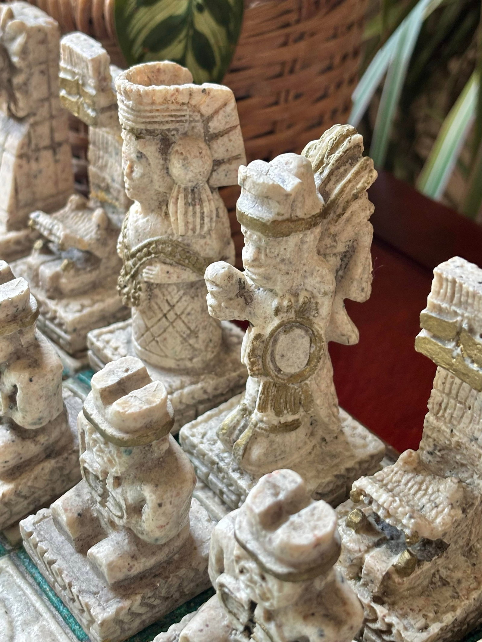 1960s Vintage Mayan Aztec Conqueror Chess Set - 33 Pieces - 6