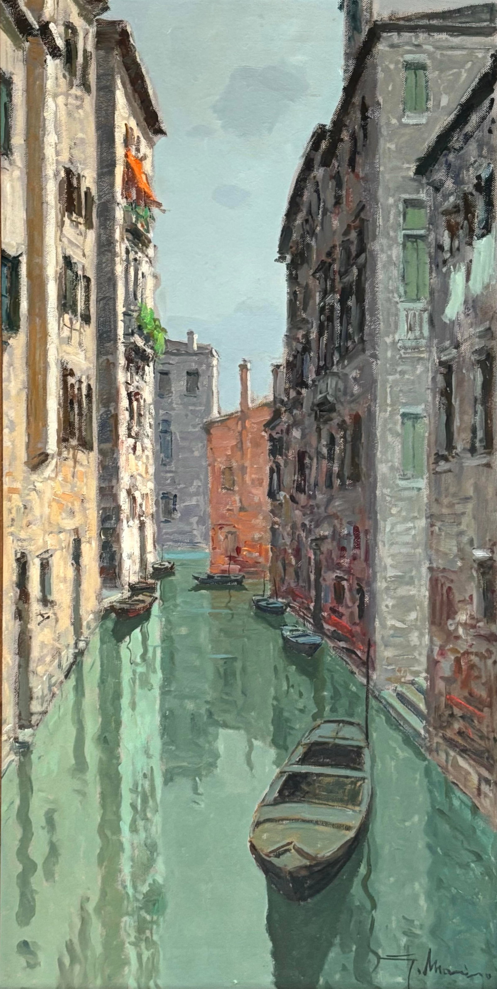 1950s Italian Oil Painting by Guiseppe Marino (1916-1975), Framed - 2