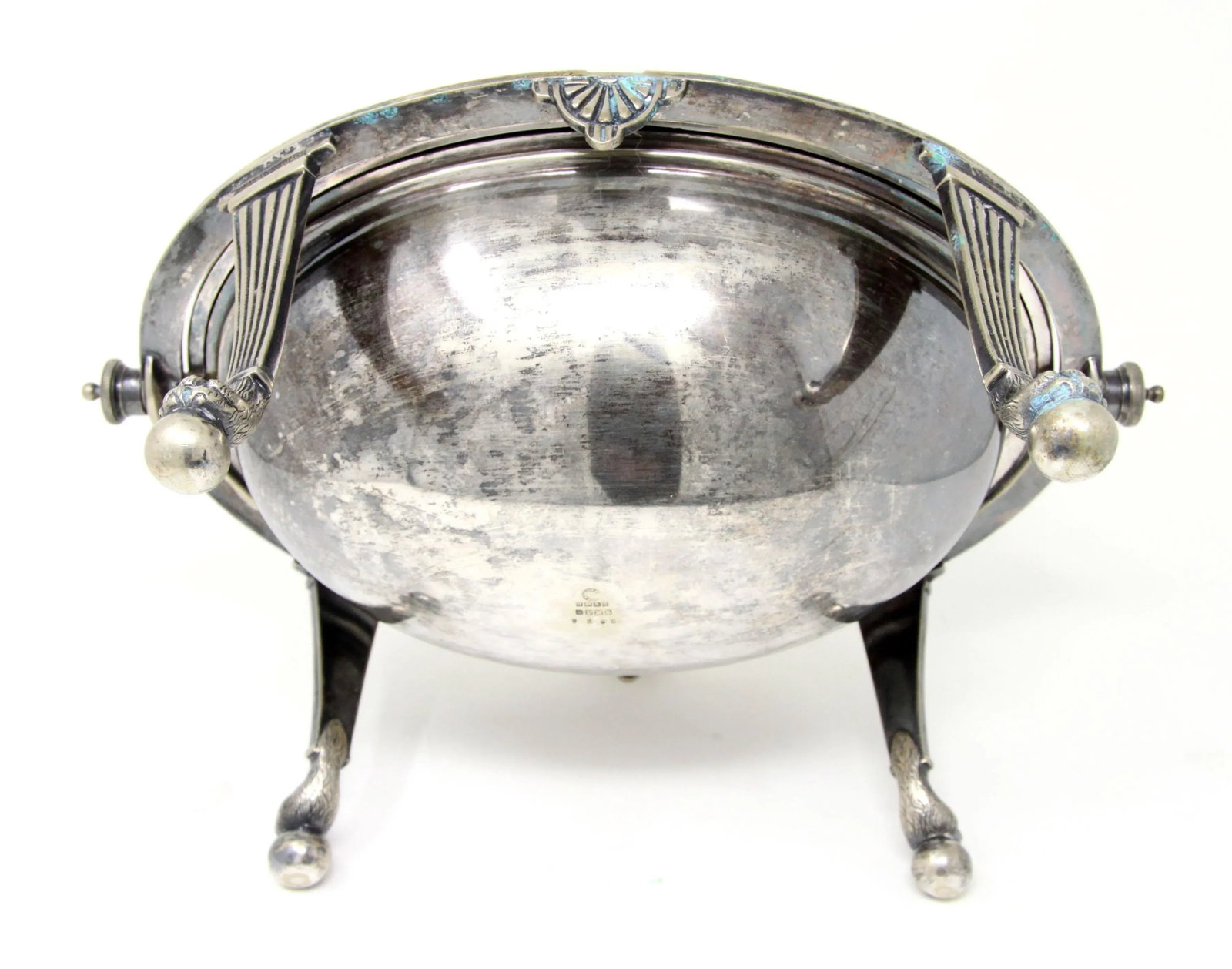 Antique English Silverplate Domed Lidded Server With Lion Paw Feet - 11