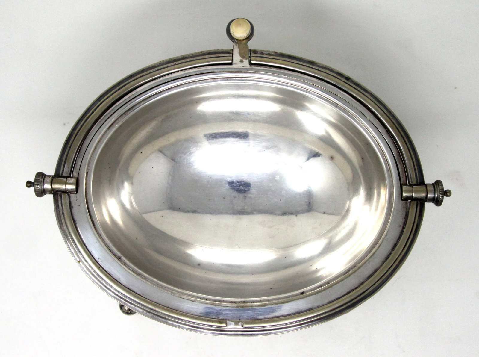 Antique English Silverplate Domed Lidded Server With Lion Paw Feet - 6