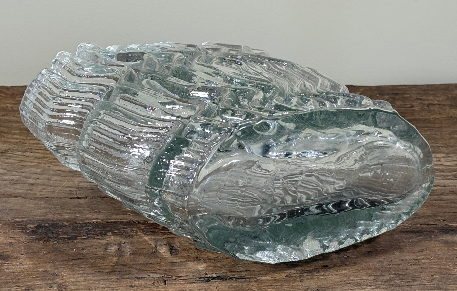 Vintage Martin Freyer for Rosenthal Studio 'Striated Series' Textured Clear Glass Vase Sculptural Mo - 10
