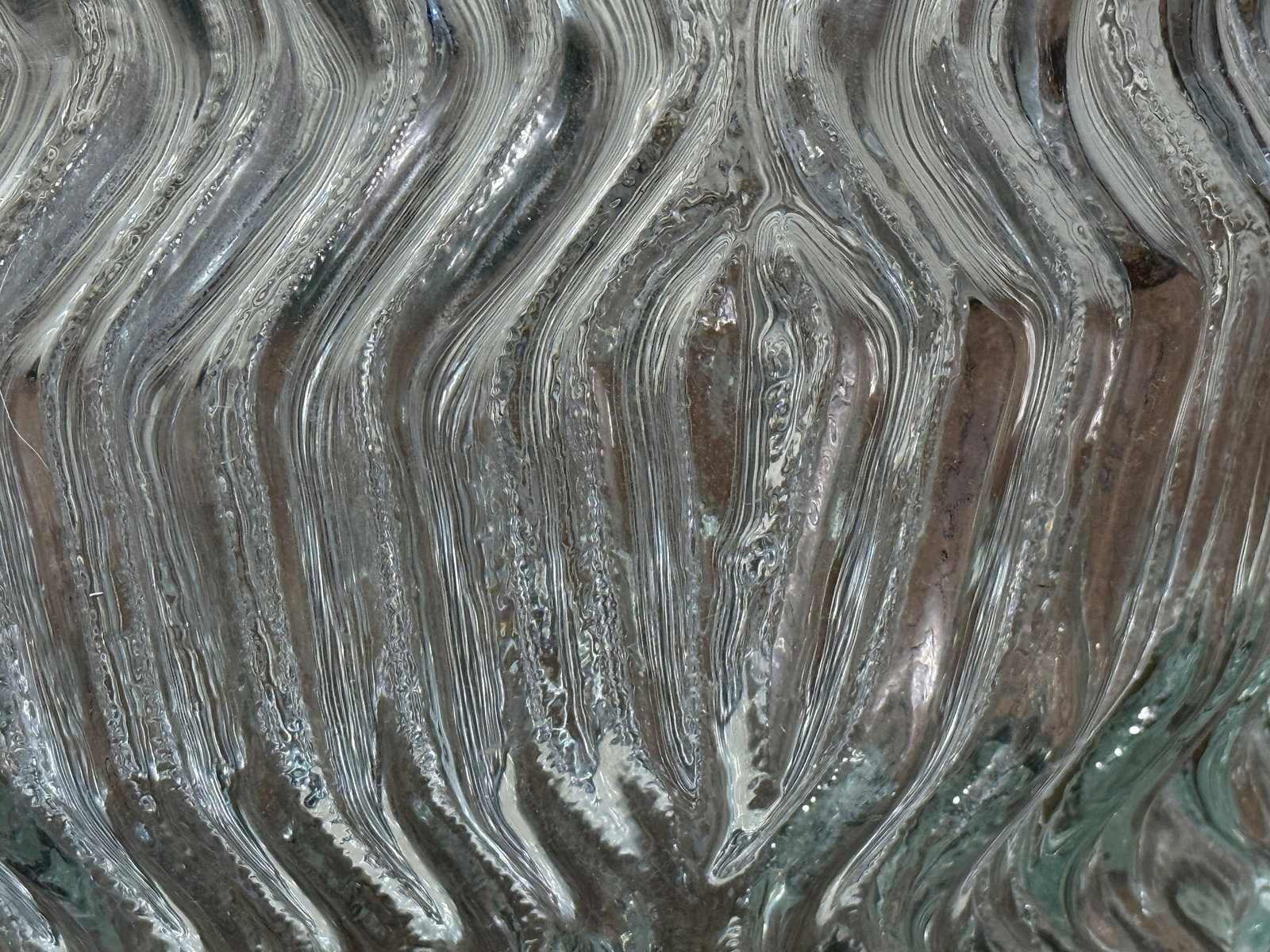 Vintage Martin Freyer for Rosenthal Studio 'Striated Series' Textured Clear Glass Vase Sculptural Mo - 7