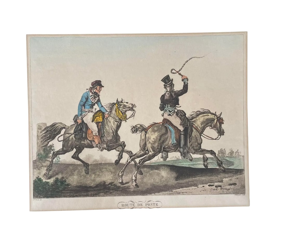 Early 19th Century Louis Philibert Debucourt "Route De Post" Engraving by Charles Vernet - 4