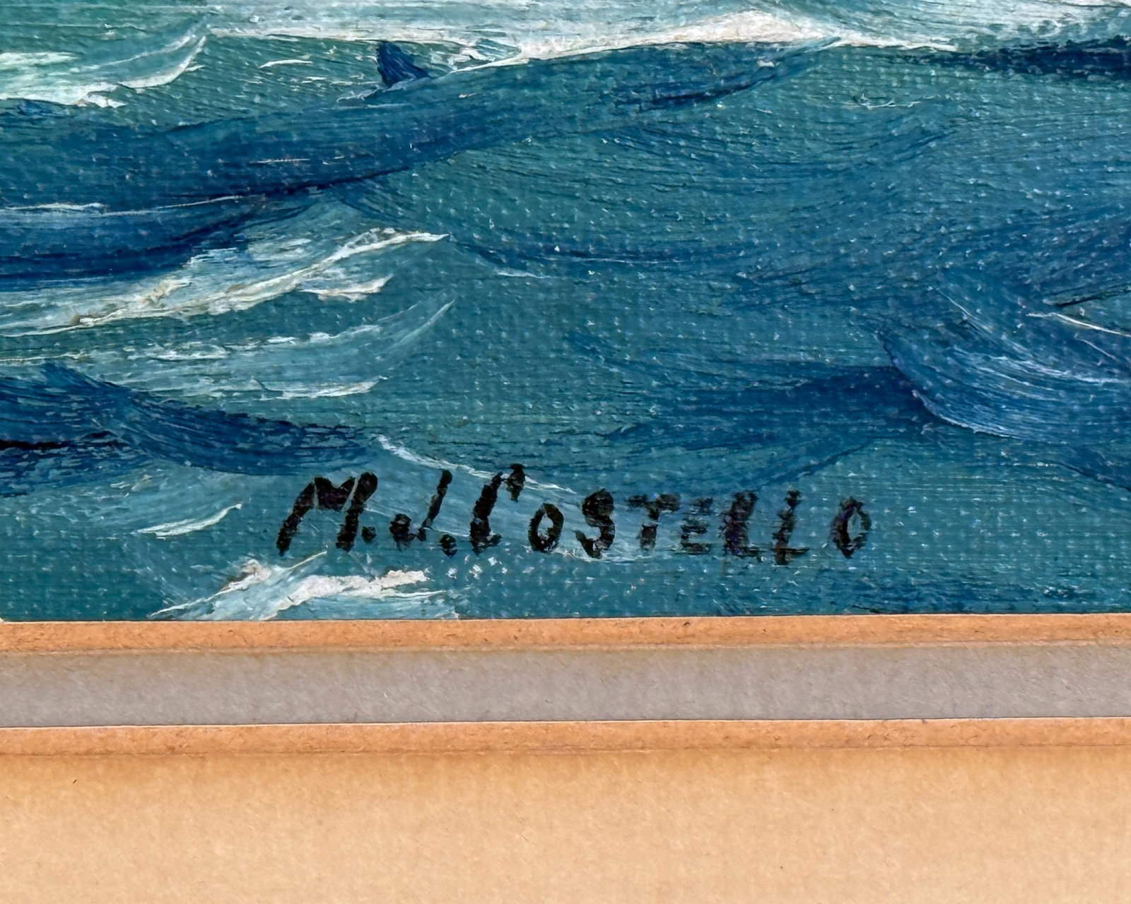 Vintage Nautical Oil Painting of Tall Ship Under Full Sail by Michael Costello of Provincetown - 6