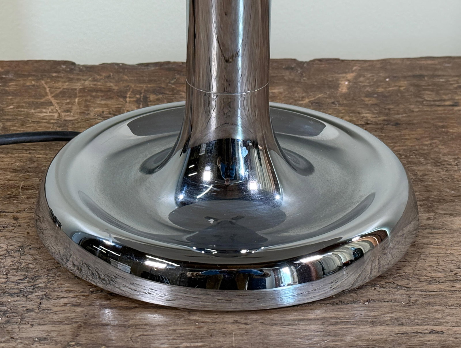 Vintage Mid Century Modern Egon Hillebrand Chrome Table Lamp With Sculptural Gray Shade, c.1970's - 5
