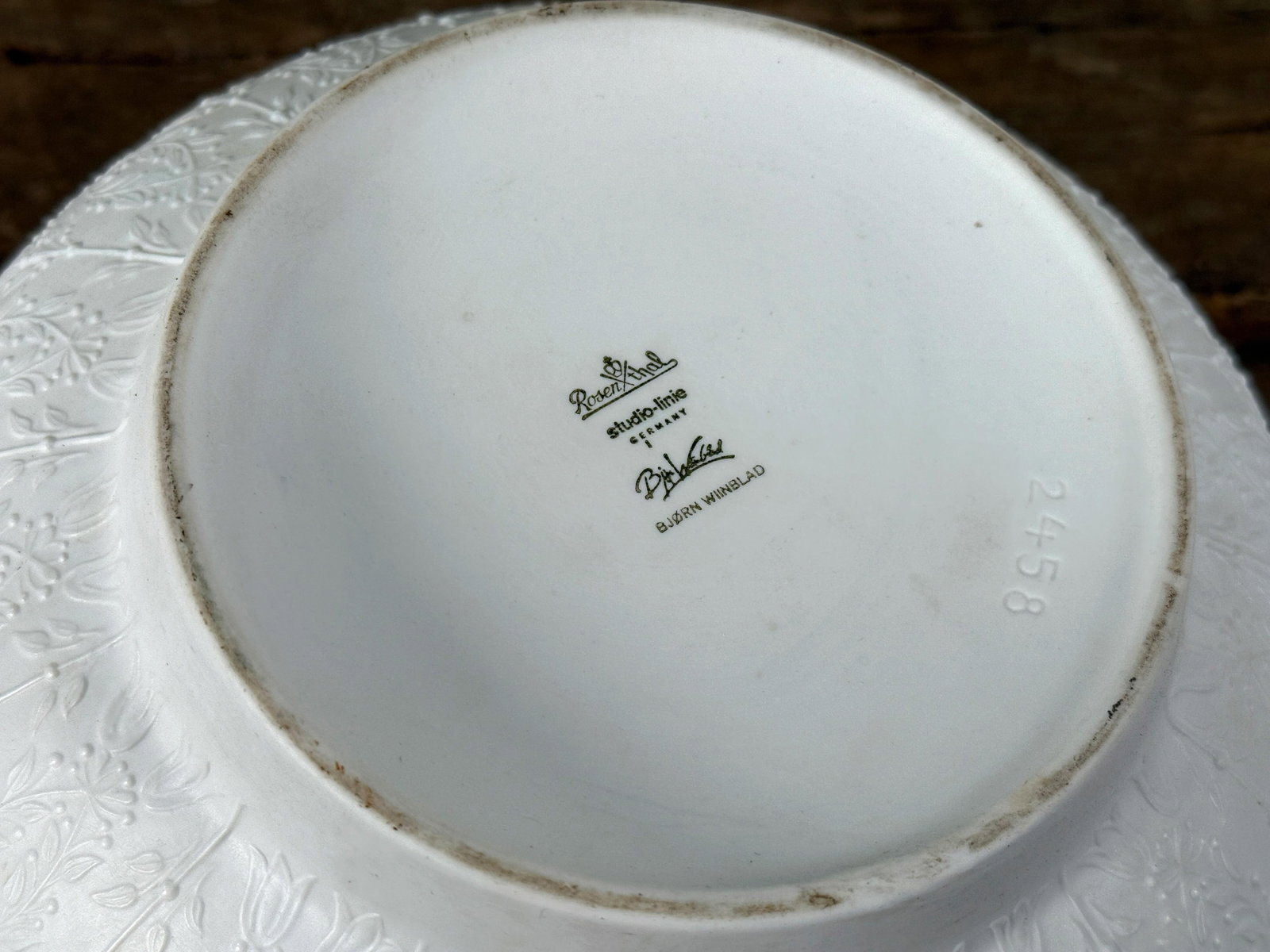 Mid Century Rosenthal Bjorn Wiinblad Romanze White Relief Porcelain Bowl Sculptural Design - 7