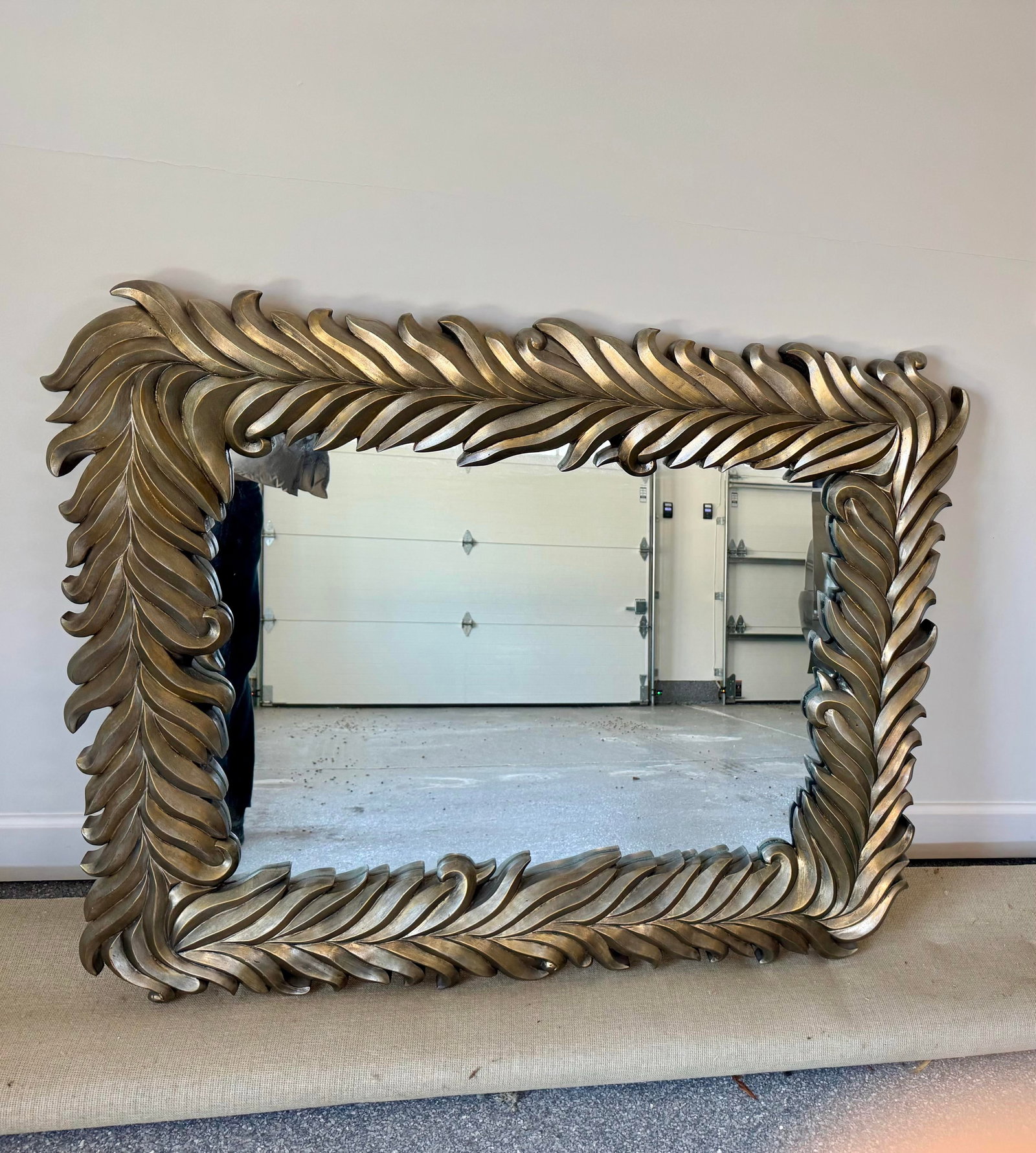 Monumental 20th Century Silvered Acanthus / Palm Frond Mirror - 2