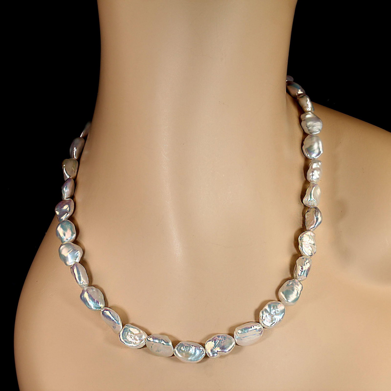 Ajd 19 Inch Iridescent White Chinese Freshwater Pearl Necklace - 3