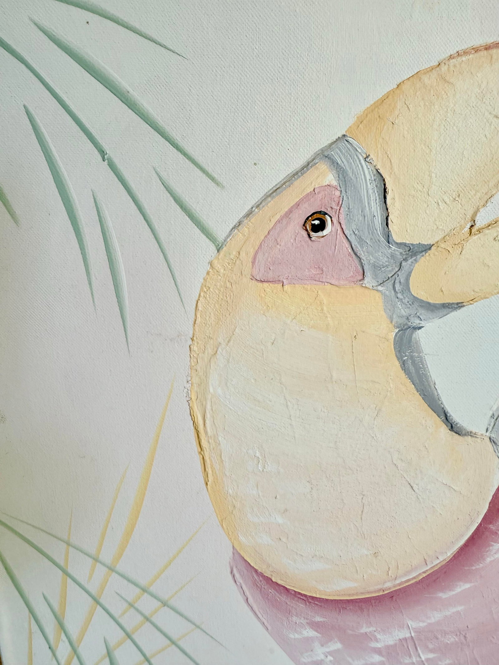 1989 Monumental Impasto Acrylic Toucan Painting by Walcott - Postmodern Palm Beach Regency - 10