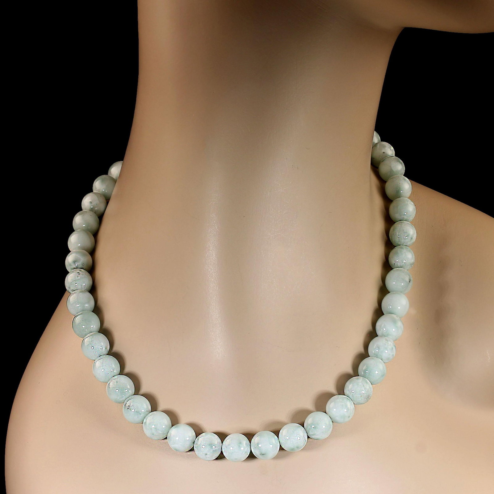 Ajd 18 Inch Soft Green Peruvian Angelite Necklace - 2