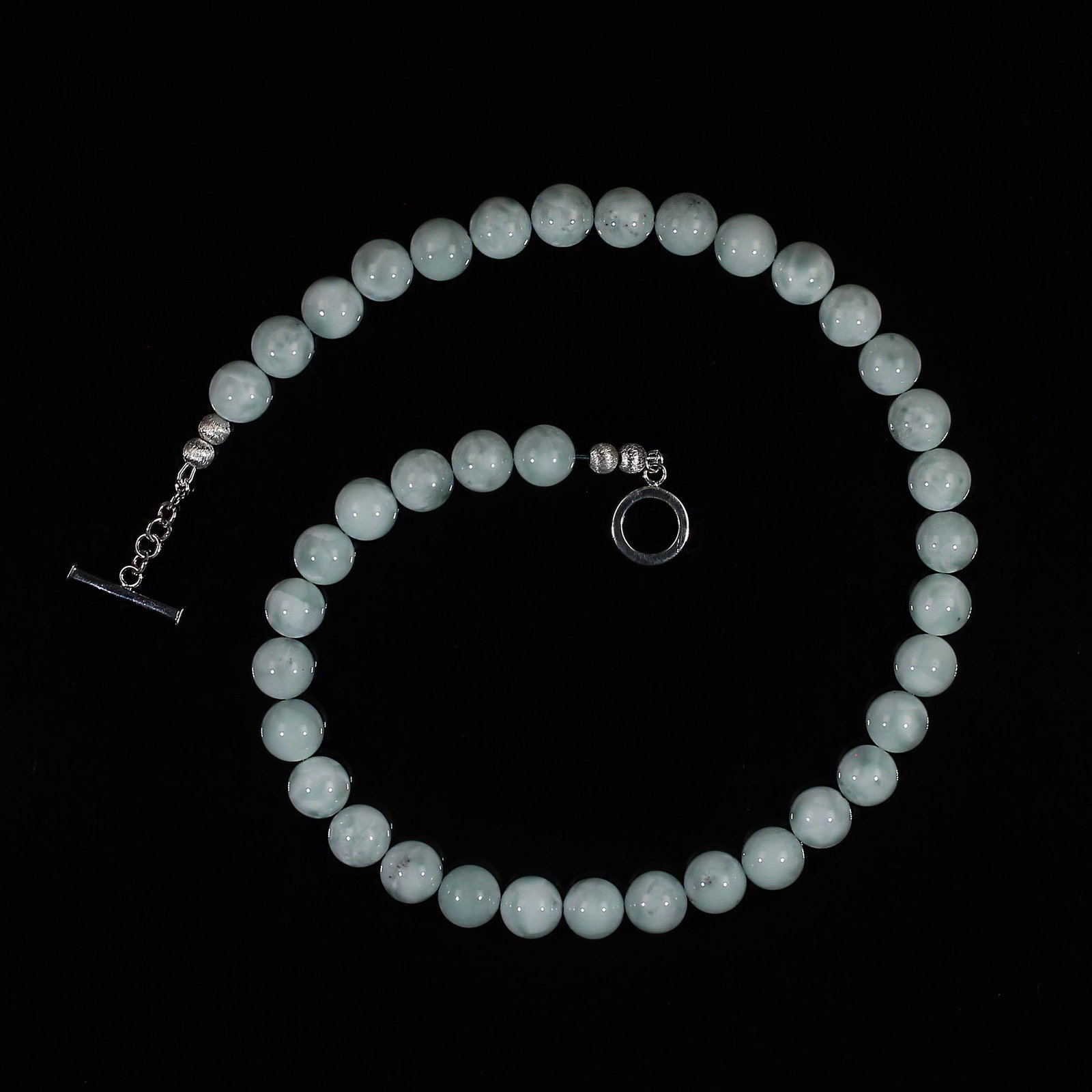 Ajd 18 Inch Soft Green Peruvian Angelite Necklace - 3