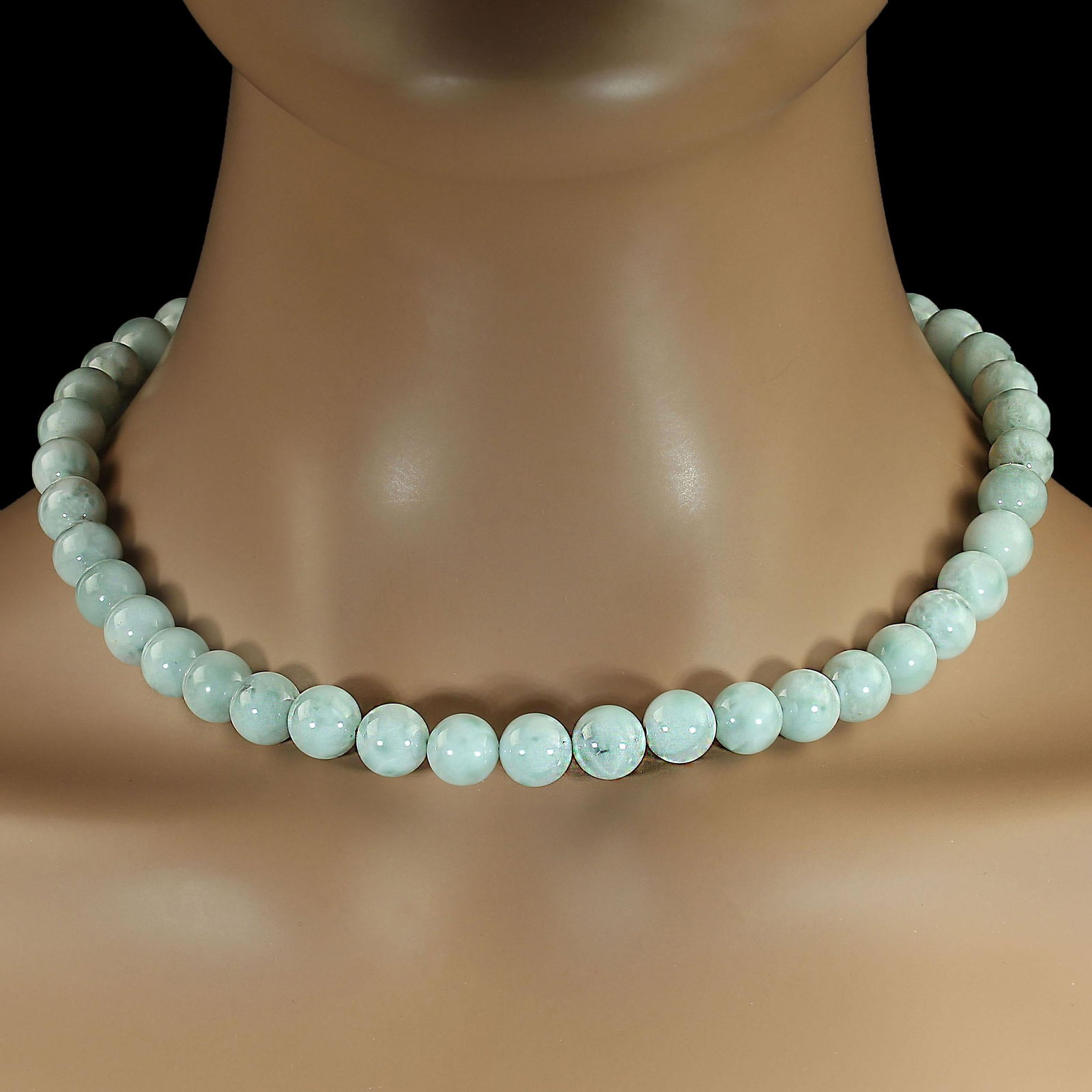 Ajd 18 Inch Soft Green Peruvian Angelite Necklace - 5