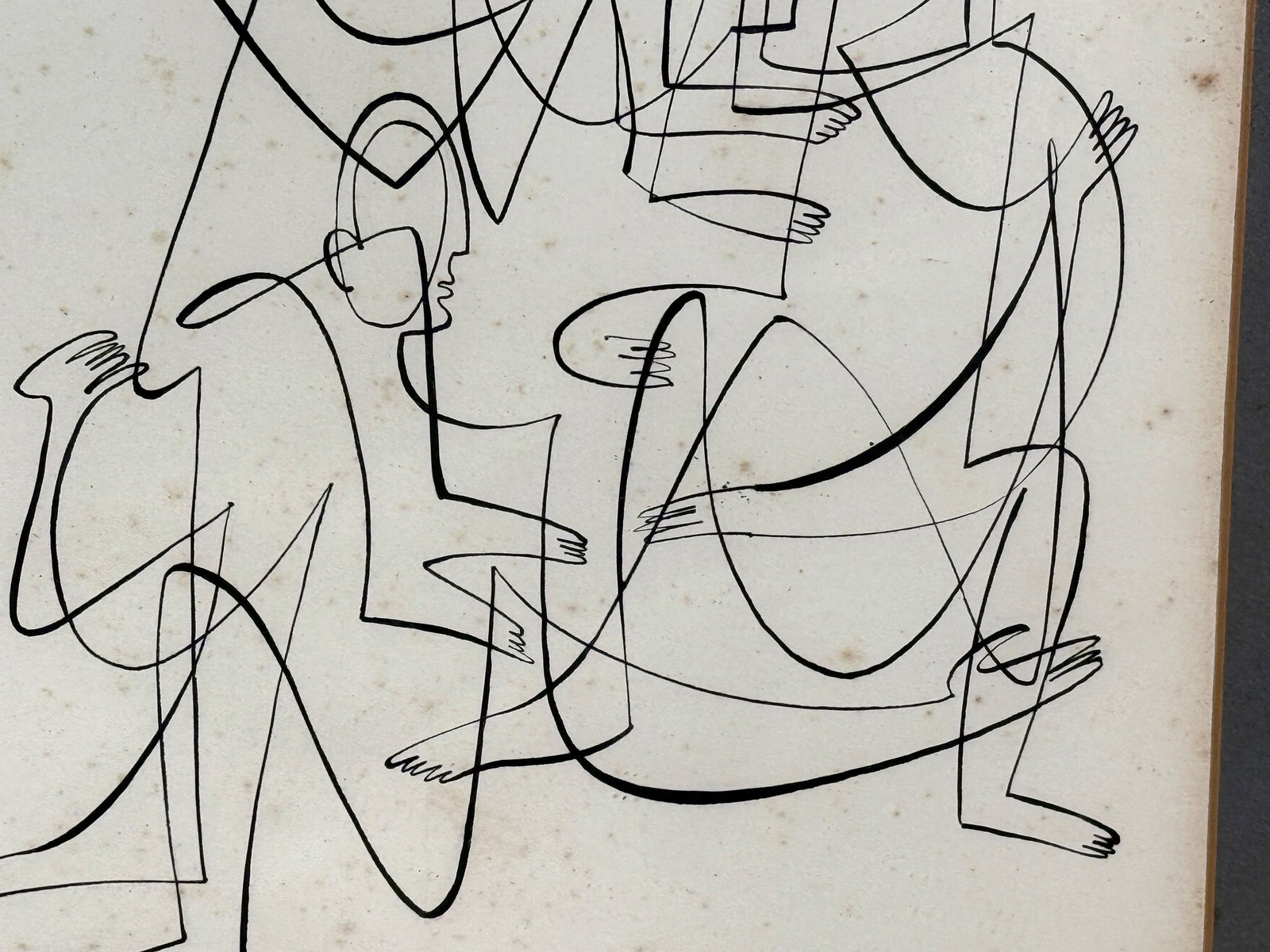 Modernist Figurative Pen and Ink Drawing Corporate Structure by Betty Wells - 5