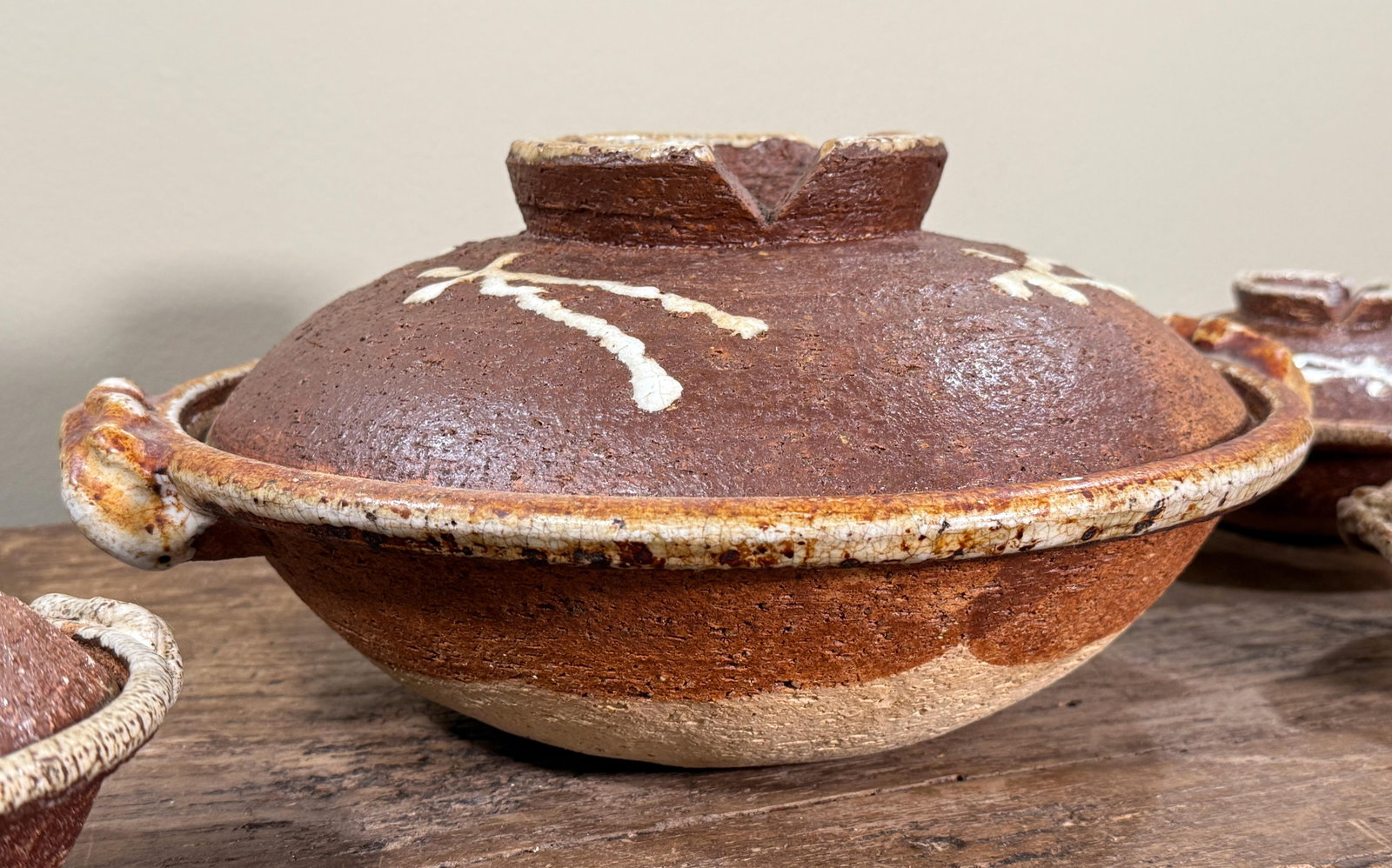 Vintage Traditional Japanese Donabe Lidded Serving Bowls - Set of 7 - 8