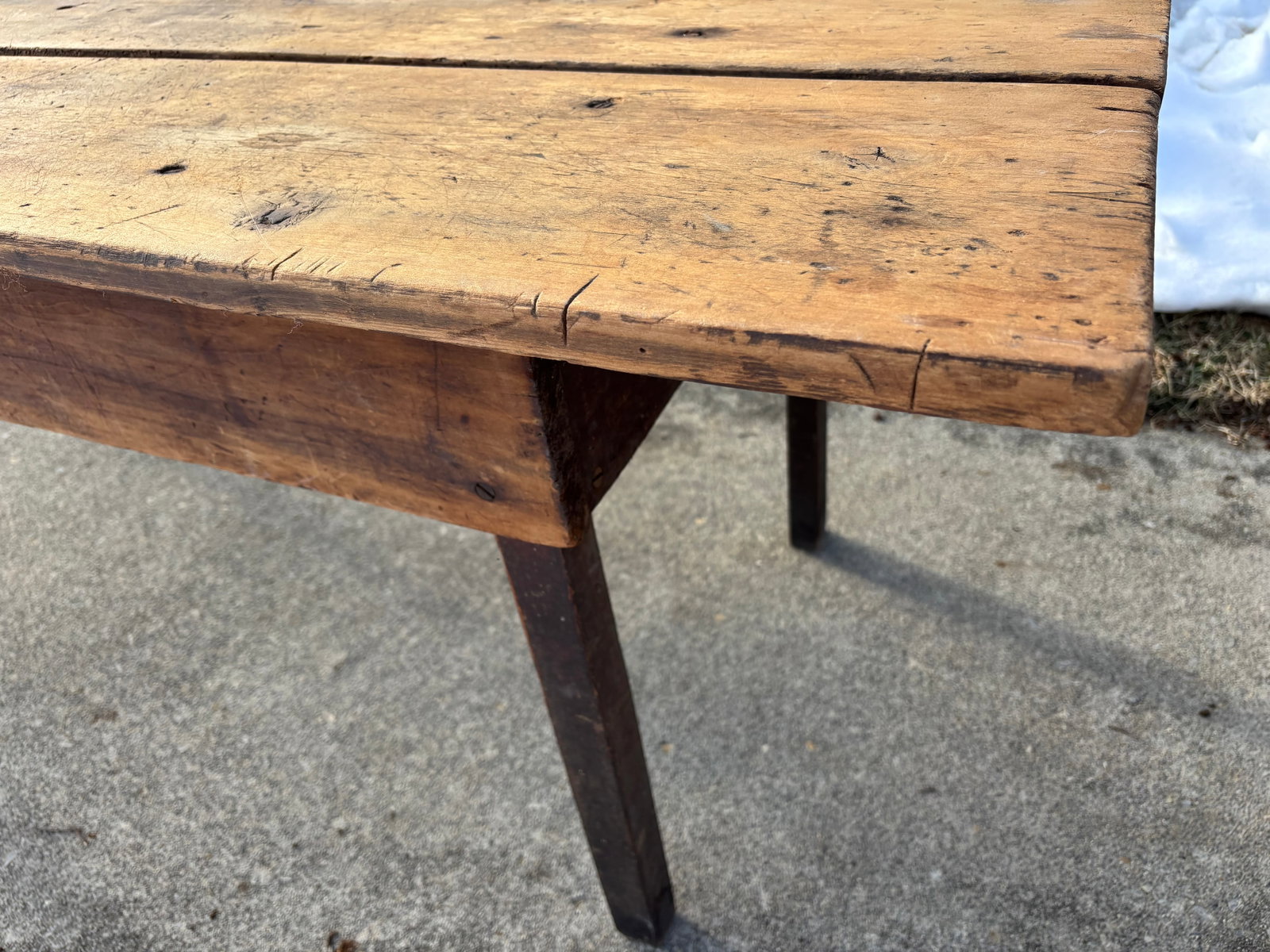 Late 19th Century French Country Large Plank Pine Farmhouse Table - 11
