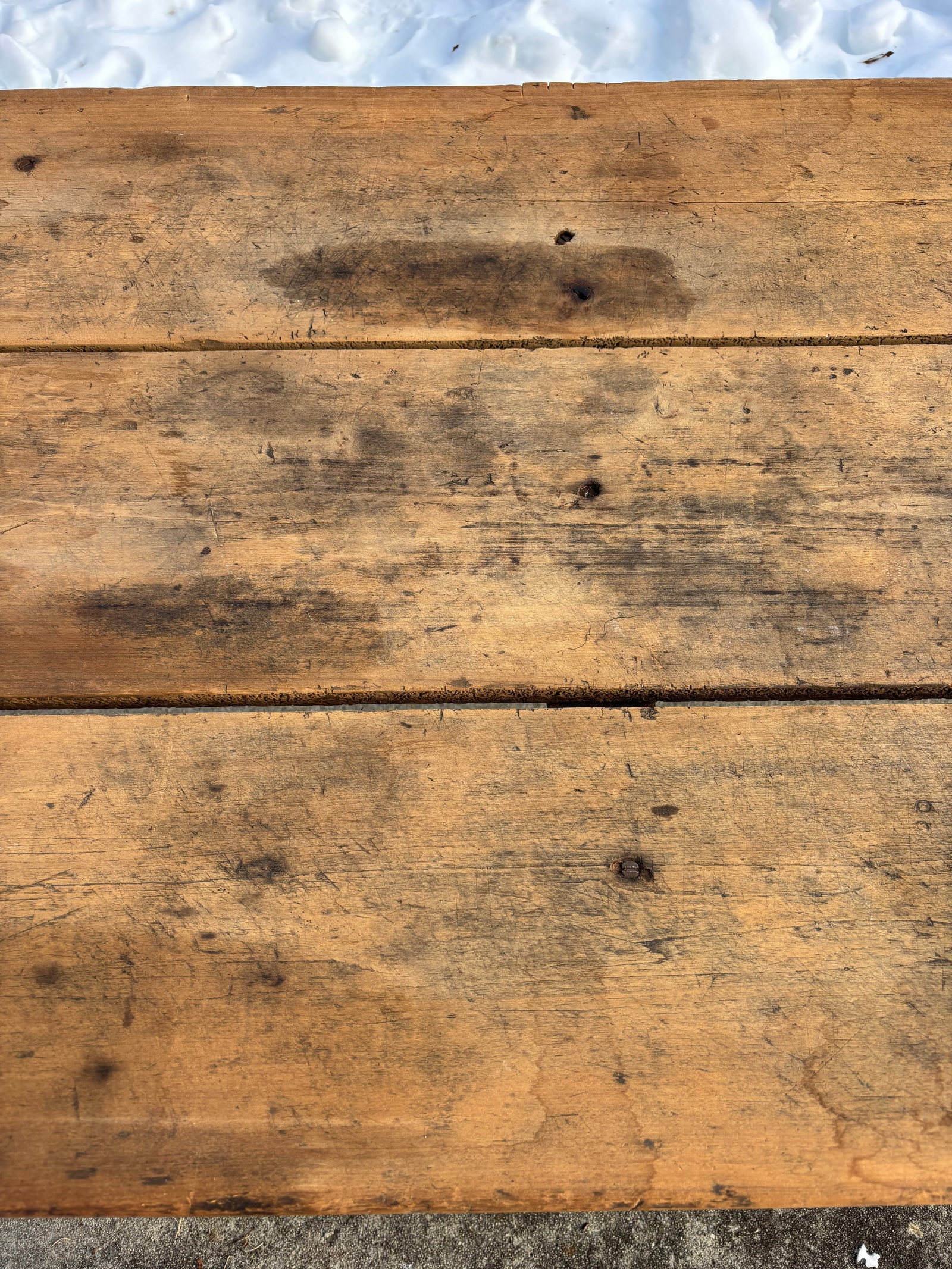 Late 19th Century French Country Large Plank Pine Farmhouse Table - 13
