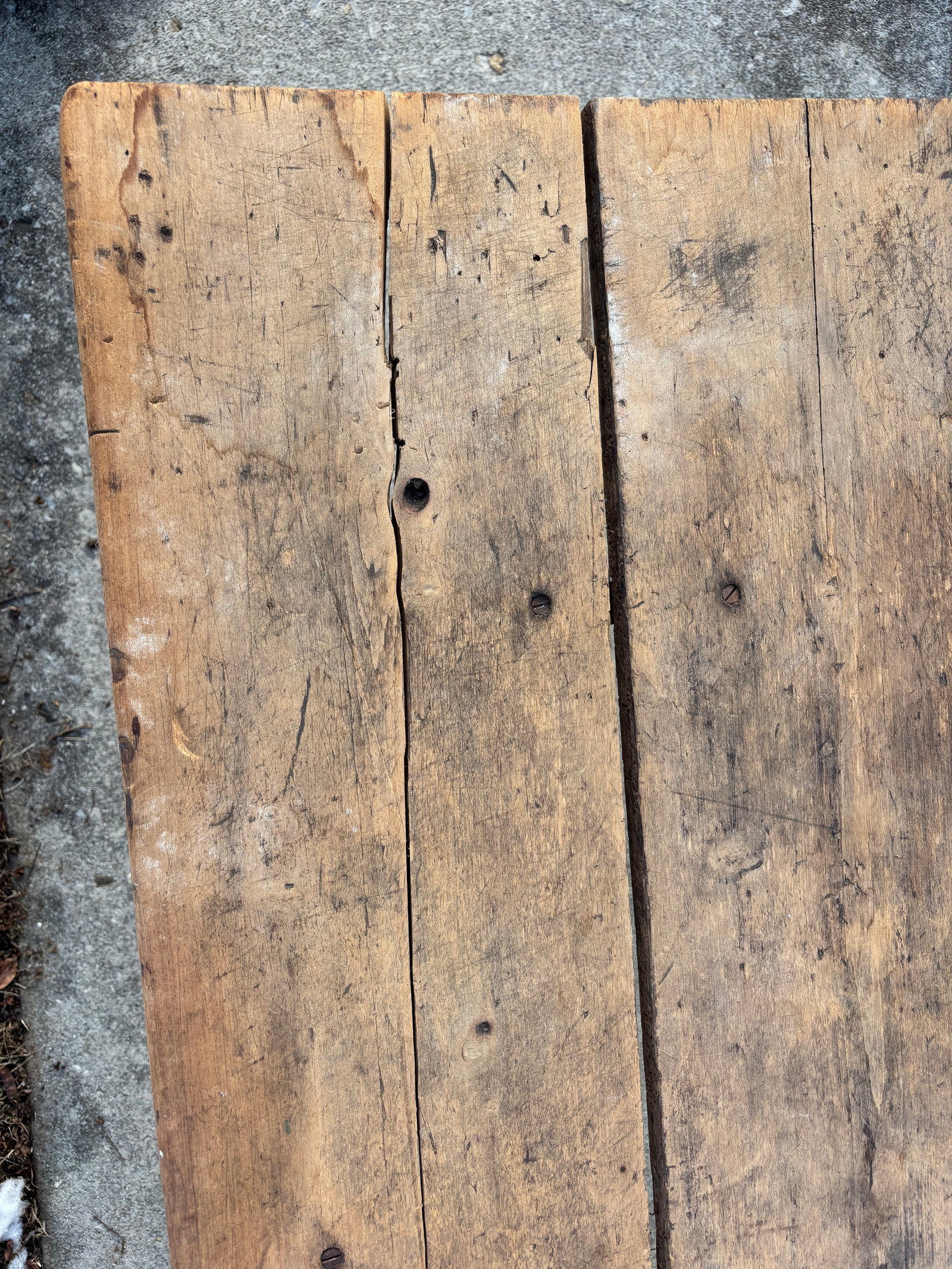 Late 19th Century French Country Large Plank Pine Farmhouse Table - 15