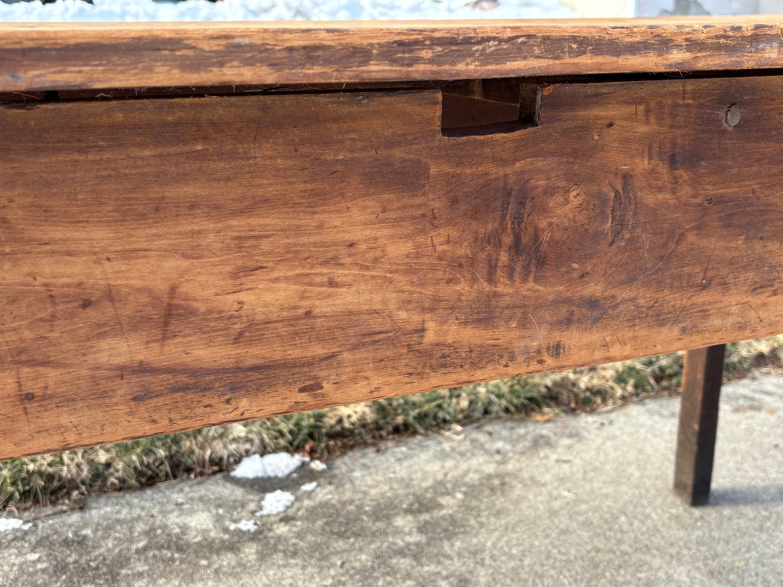 Late 19th Century French Country Large Plank Pine Farmhouse Table - 9