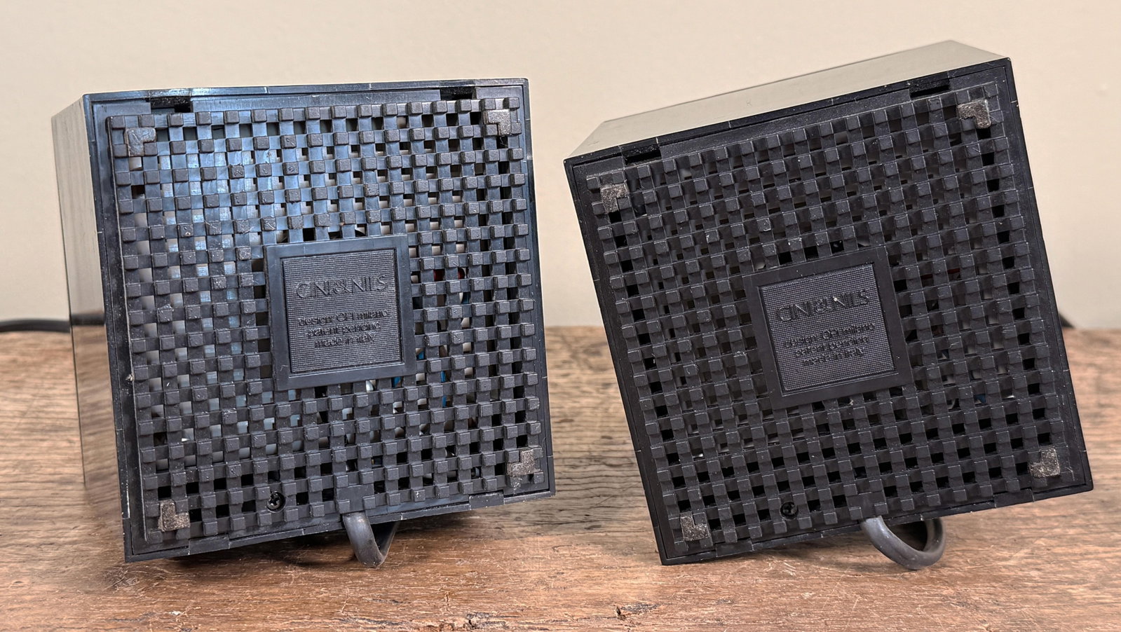 c.1970's Italian Mid Century Modern Cini & Nils Cuboluce Black Acrylic Table Lamps - A Pair - 12