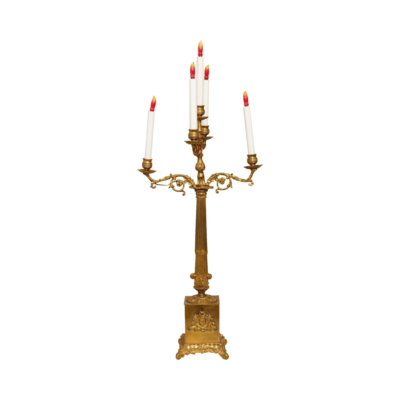 Vintage French Bronze Candelabra Table Lamp - 13