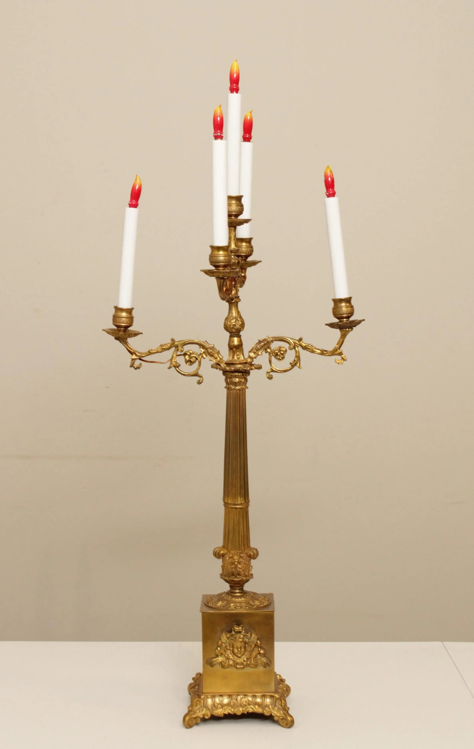 Vintage French Bronze Candelabra Table Lamp - 2