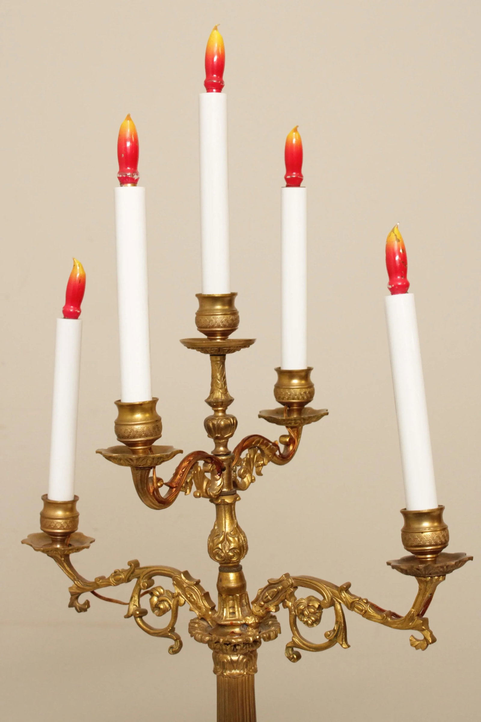 Vintage French Bronze Candelabra Table Lamp - 9