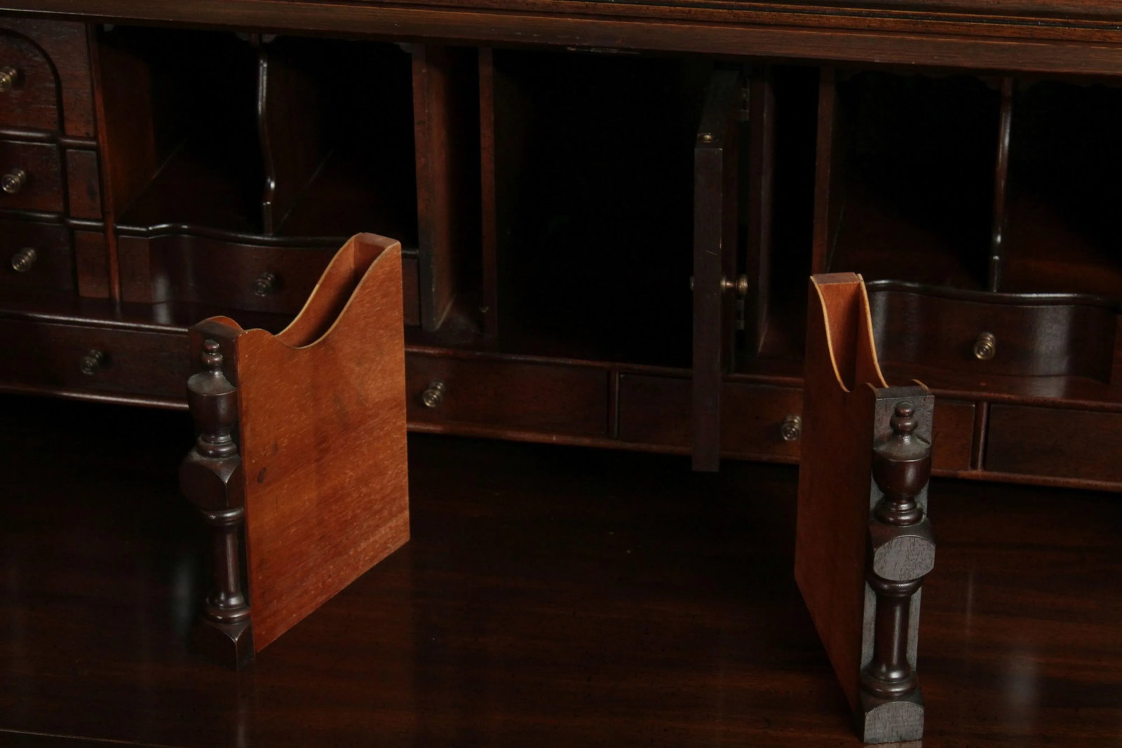 Maddox Chippendale Style Vintage Mahogany Block Front Secretary Desk - 10