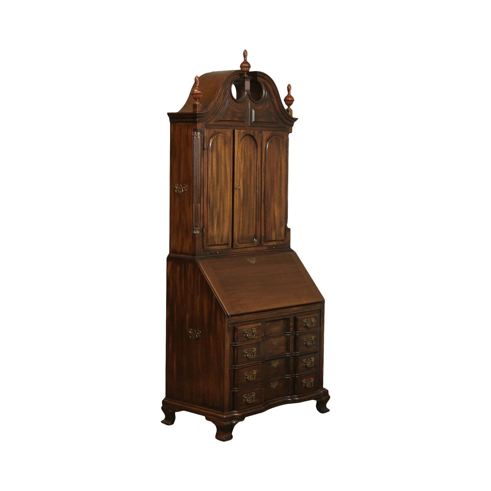 Maddox Chippendale Style Vintage Mahogany Block Front Secretary Desk - 13