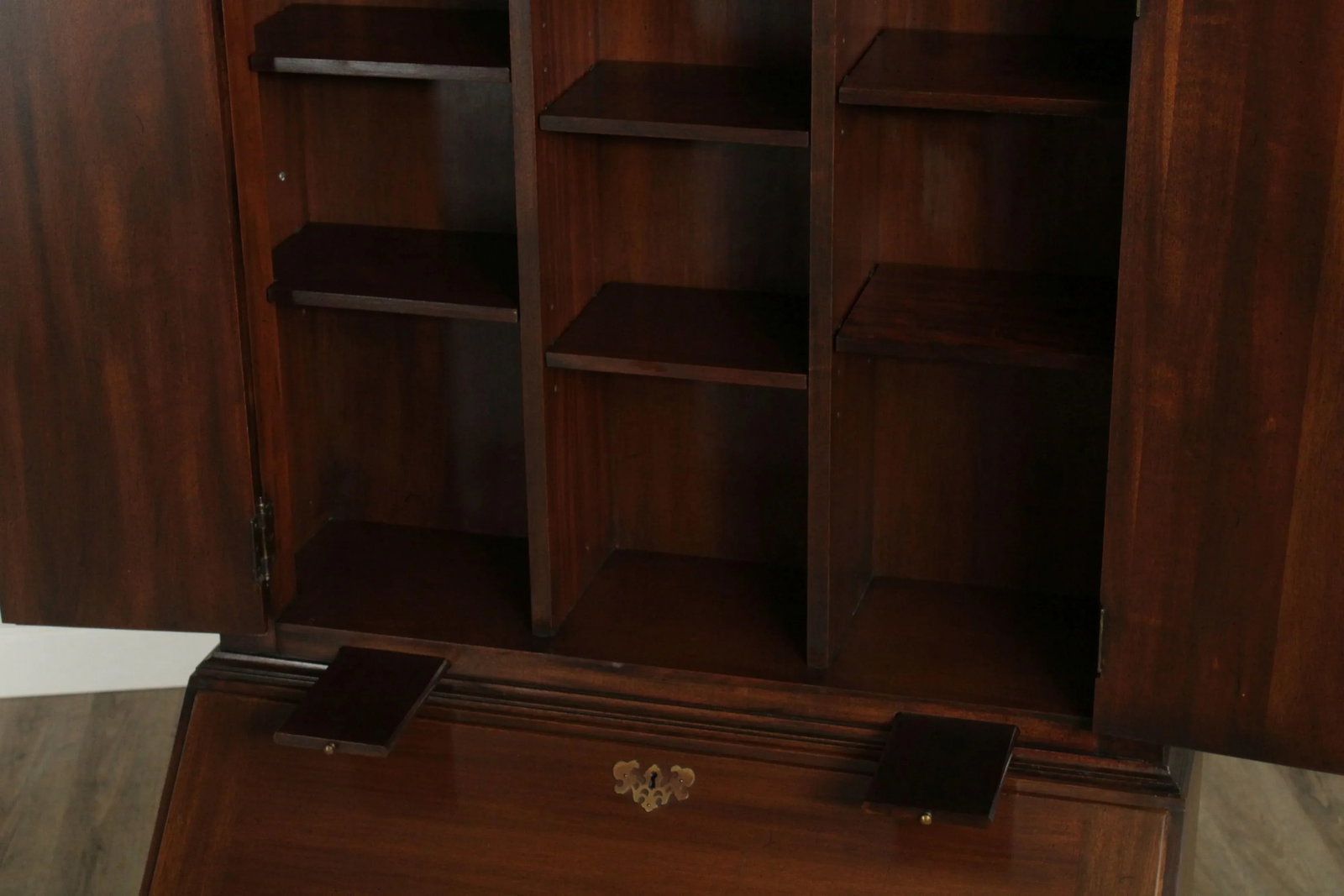 Maddox Chippendale Style Vintage Mahogany Block Front Secretary Desk - 7